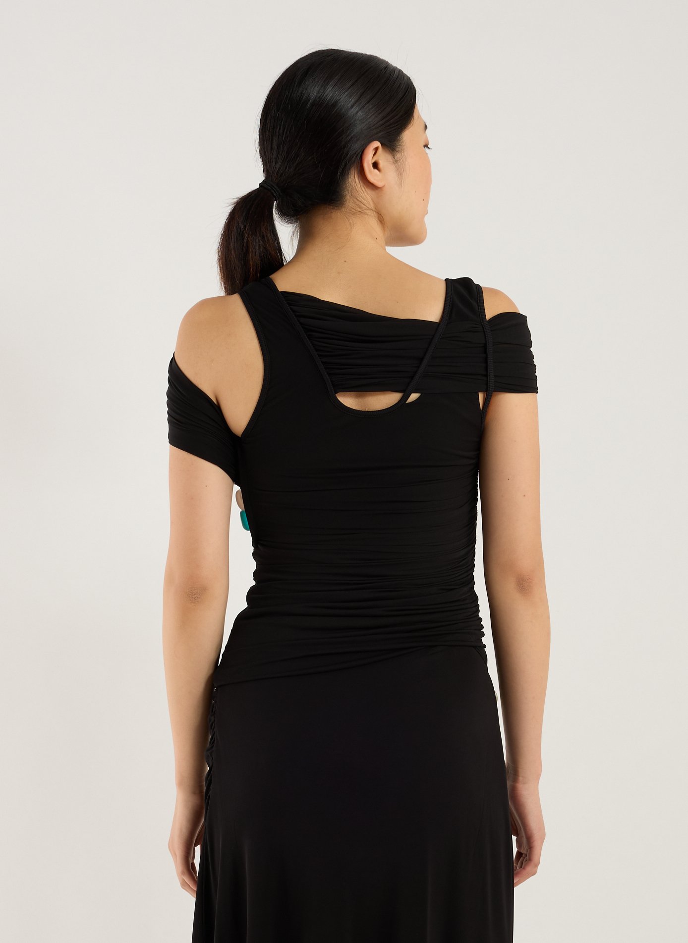 Top en jersey avec châle CHRISTOPHER ESBER Noir