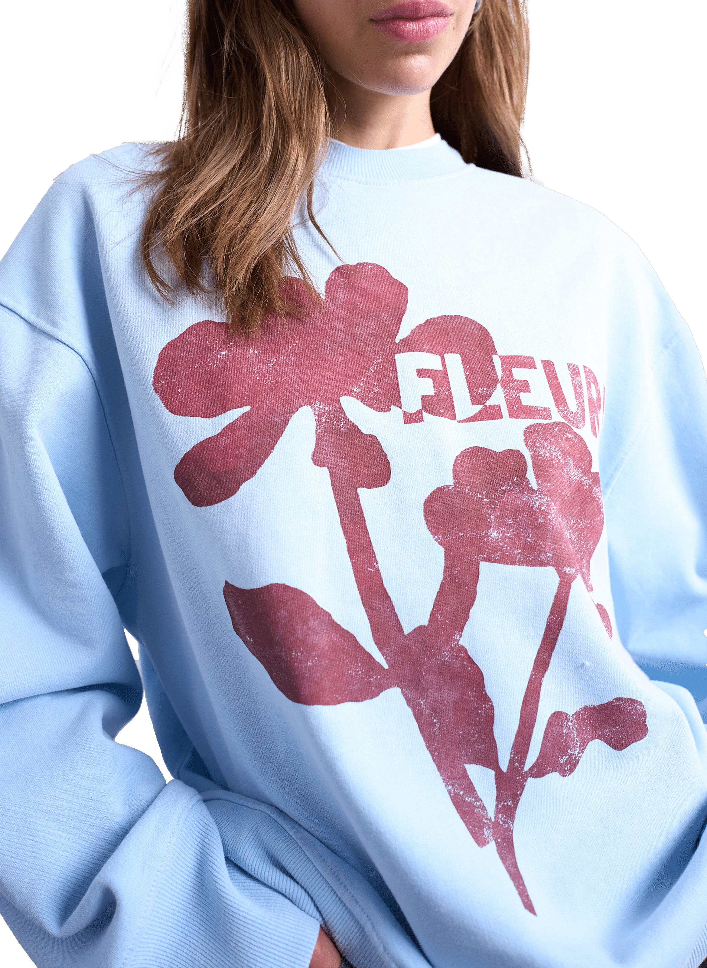 Graphic logo cotton sweatshirt TOPSHOP Blue