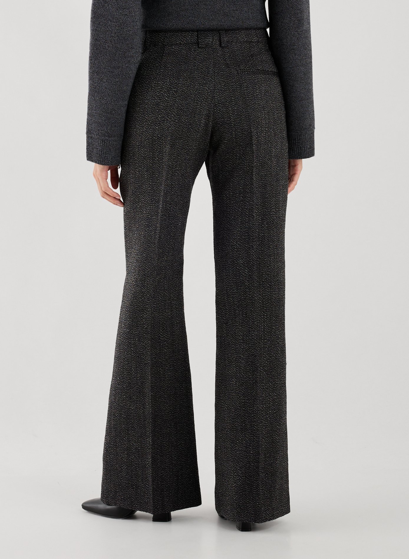 Boot-cut wool woven trousers COURRÈGES Black