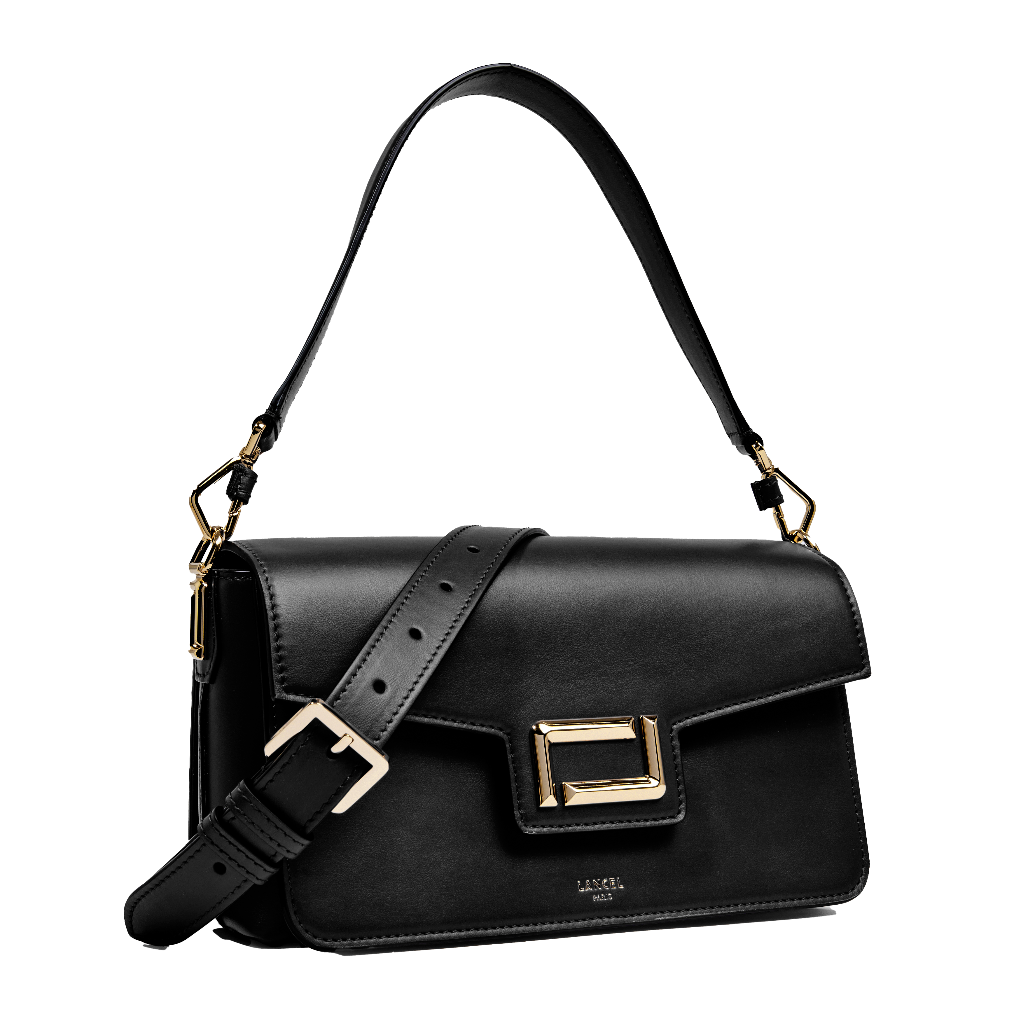 Sac rabat m angèle de lancel en cuir LANCEL Noir