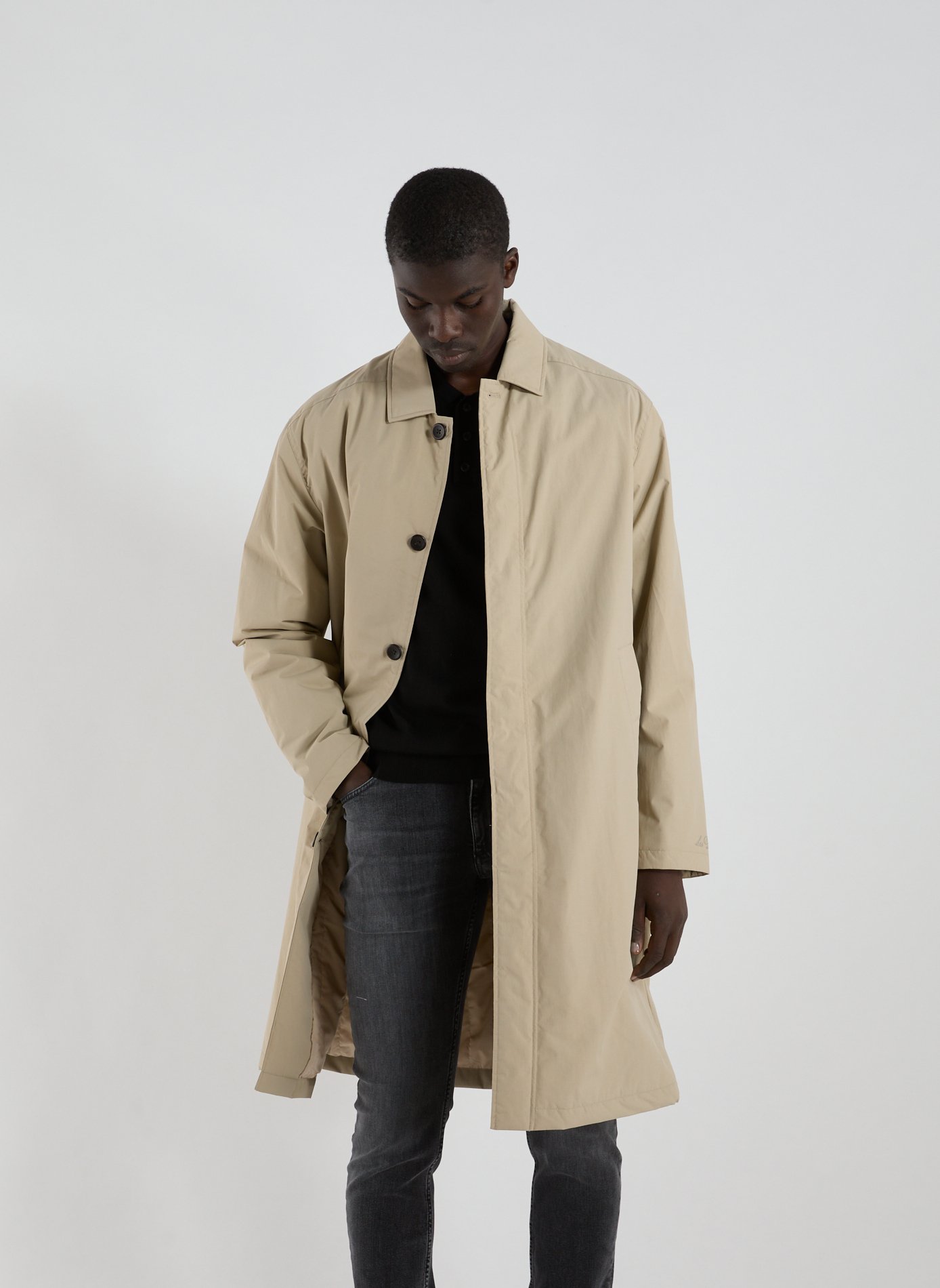 LES DEUX Long parka with classic collar White