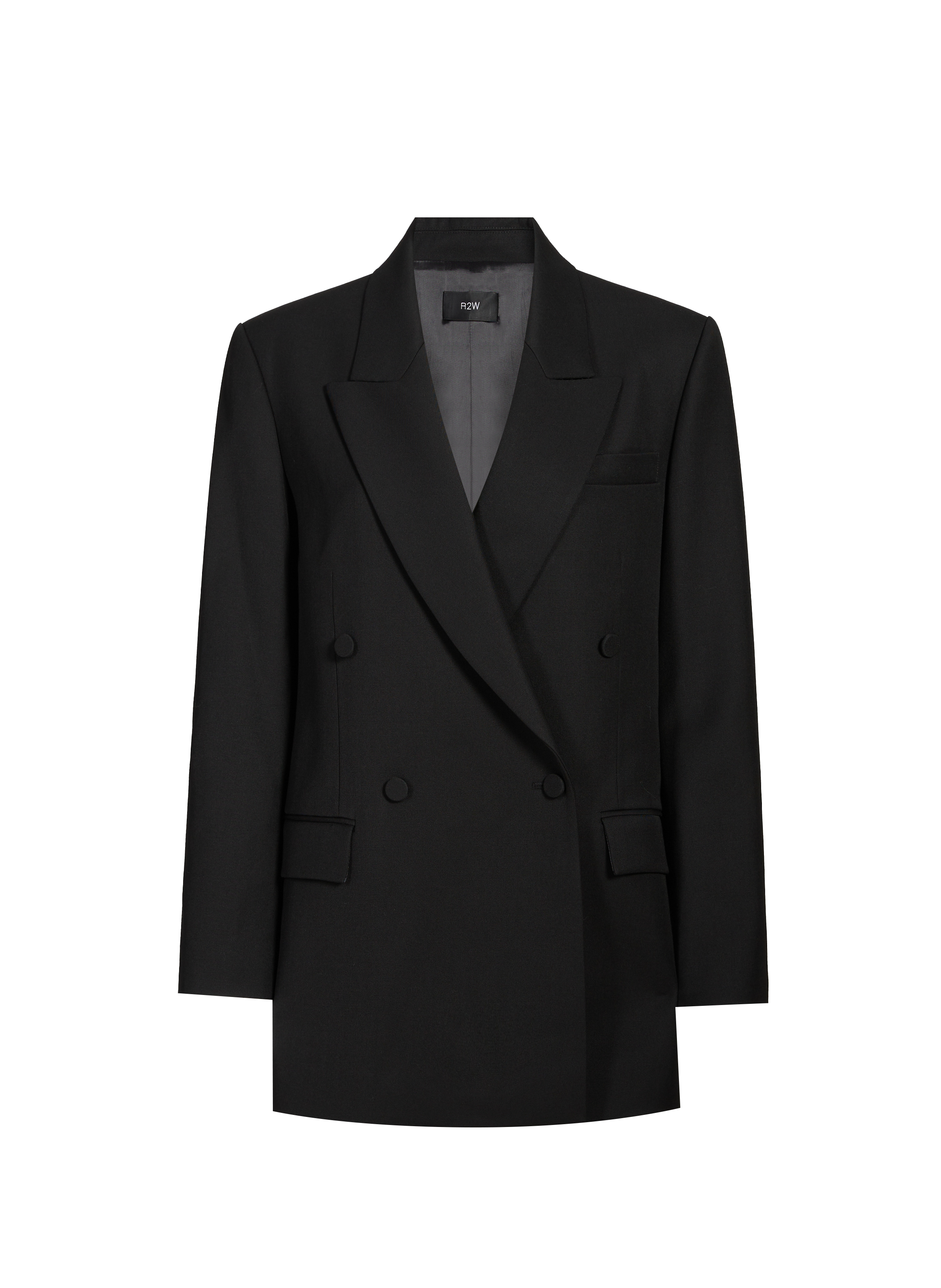 R2W Veste large col tailleur en laine mélangée Noir