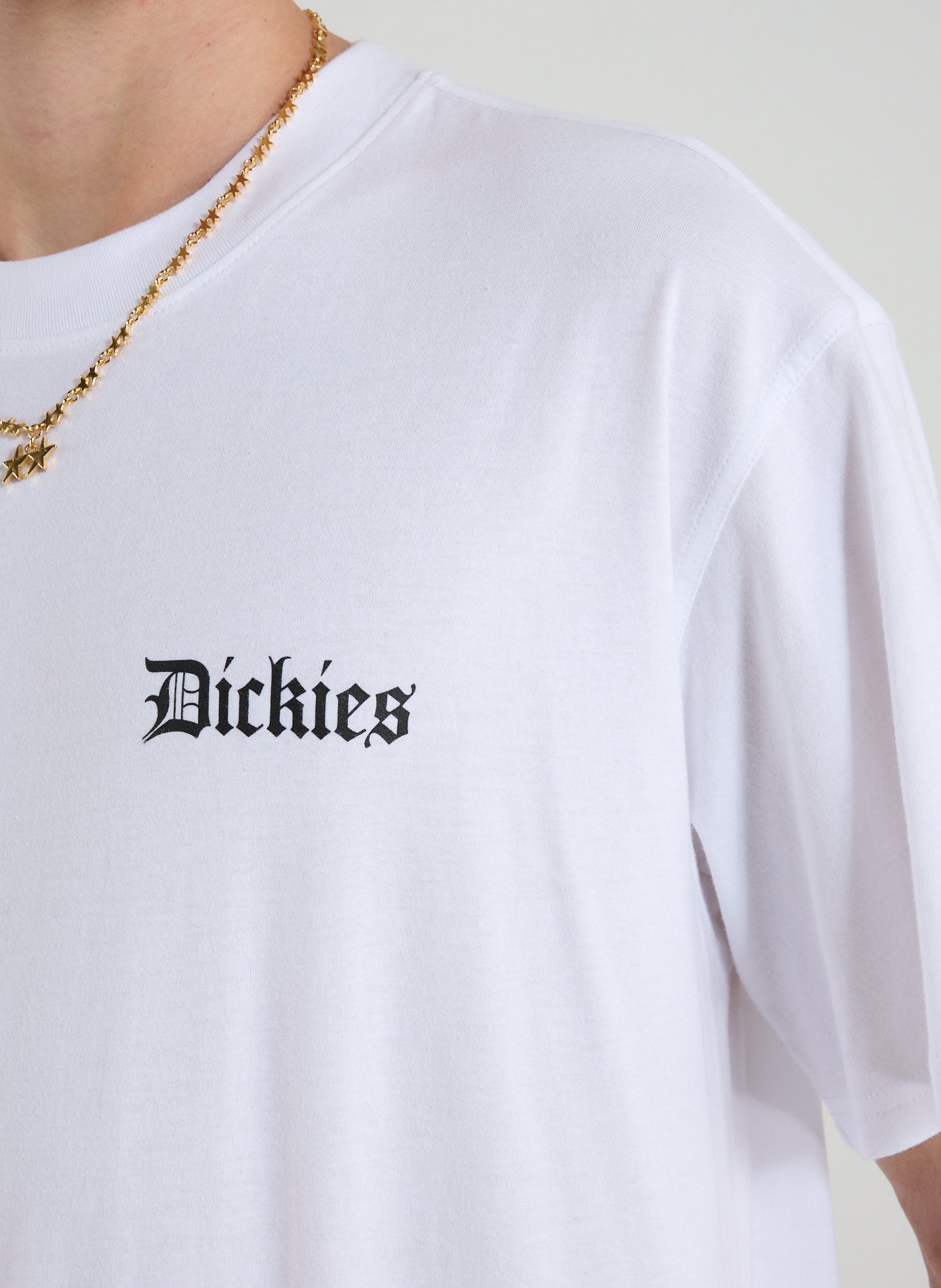 Biker-style cotton t-shirt DICKIES White
