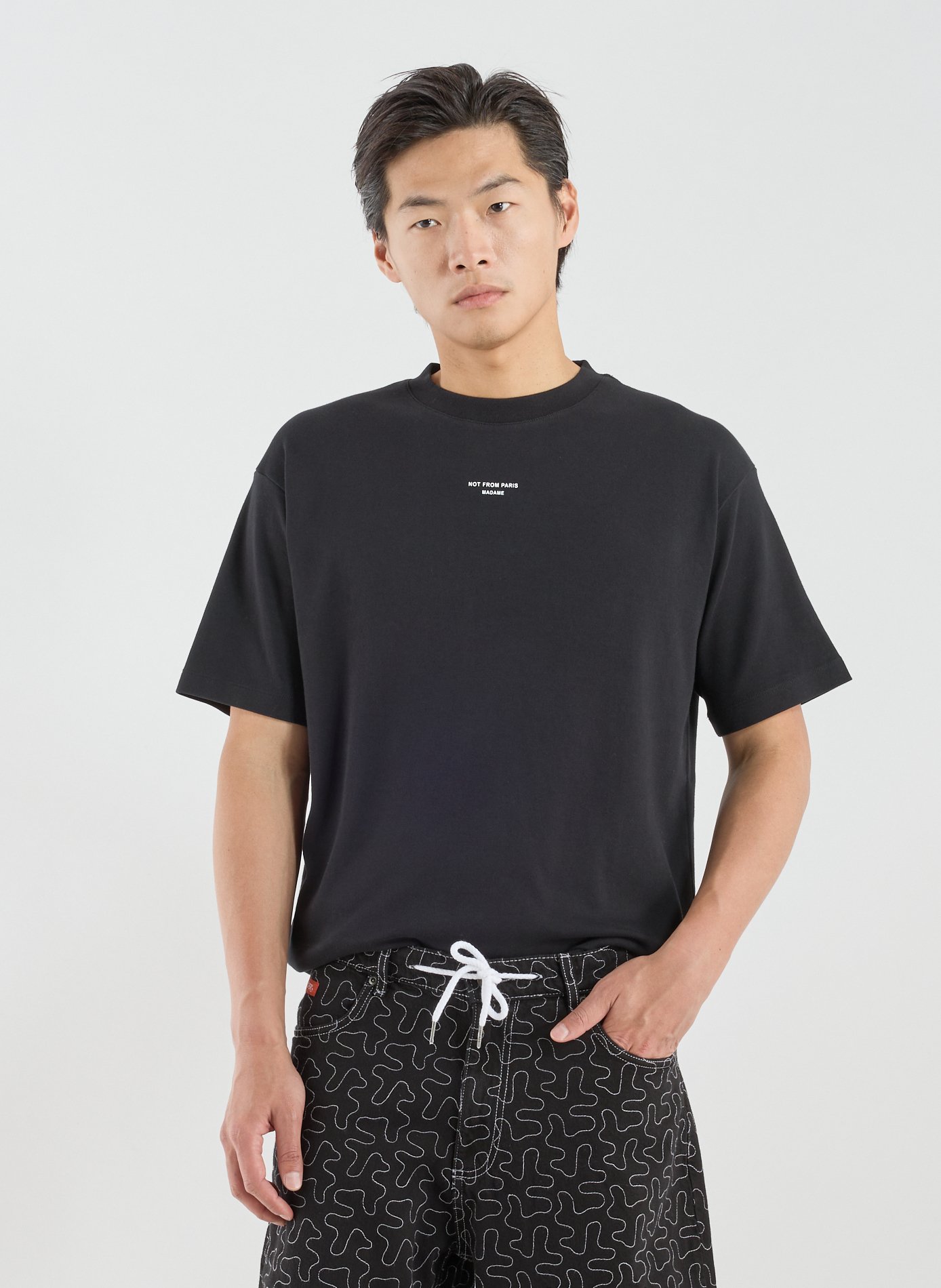 DROLE DE MONSIEUR Classic Cotton T-Shirt Black