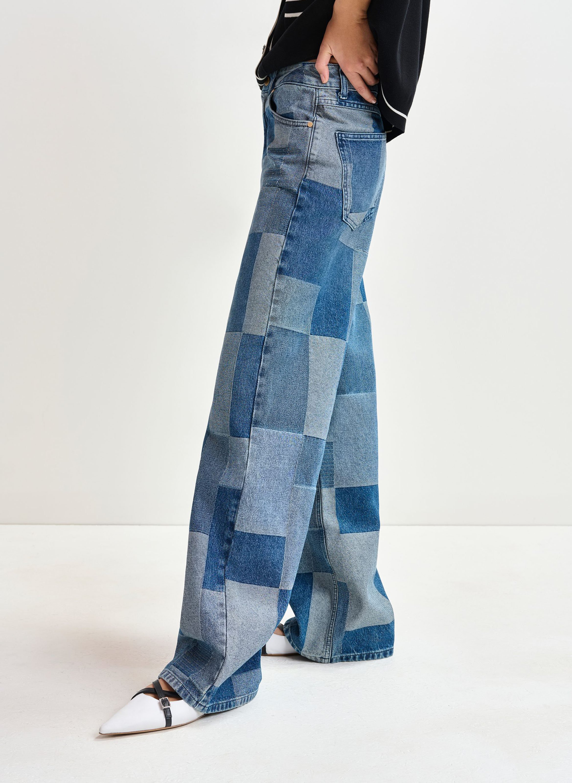 Jean large patchwork en coton Ijeans ESSENTIEL ANTWERP Bleu