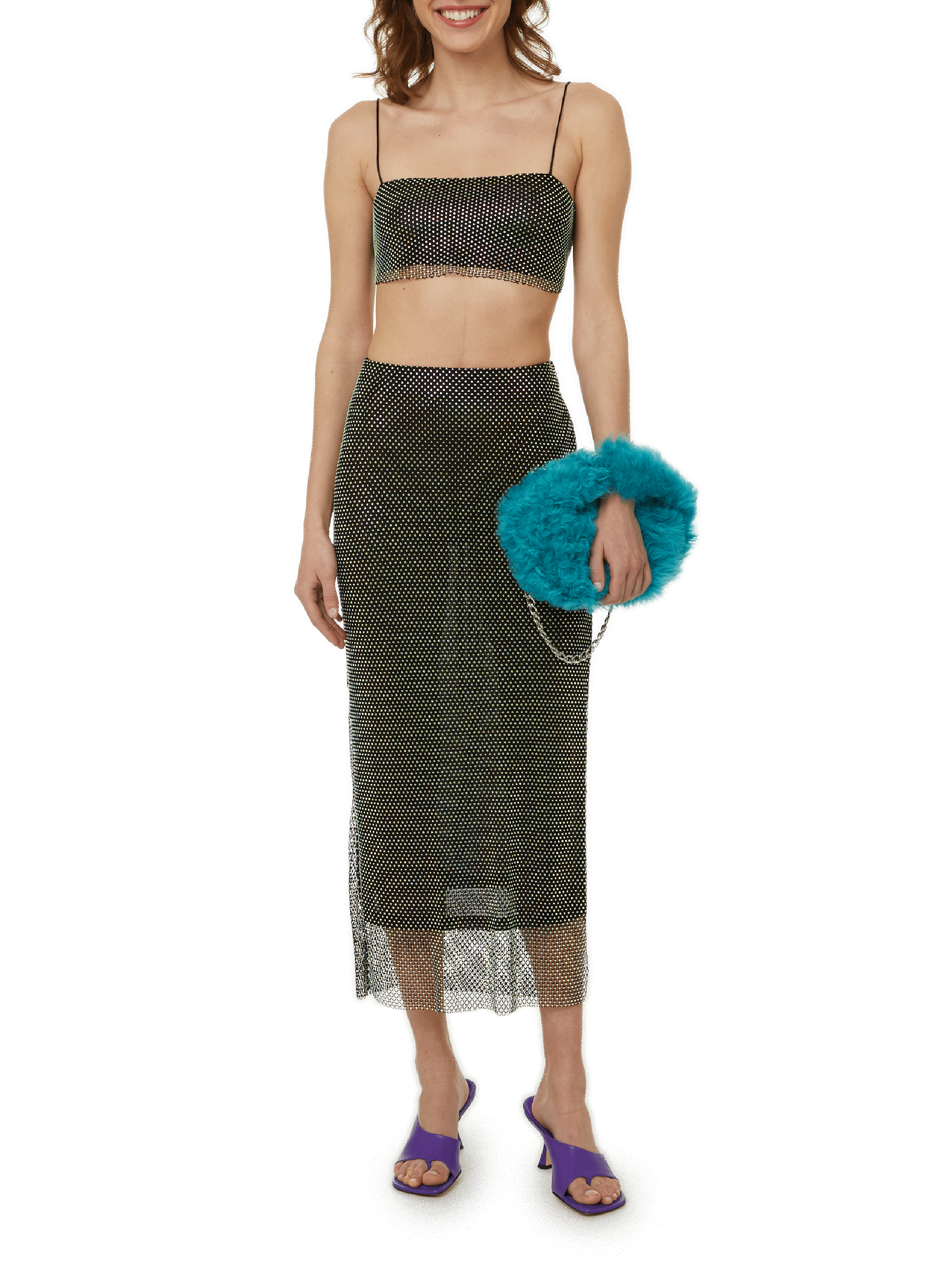 Top court Crystal Mesh ROTATE Noir