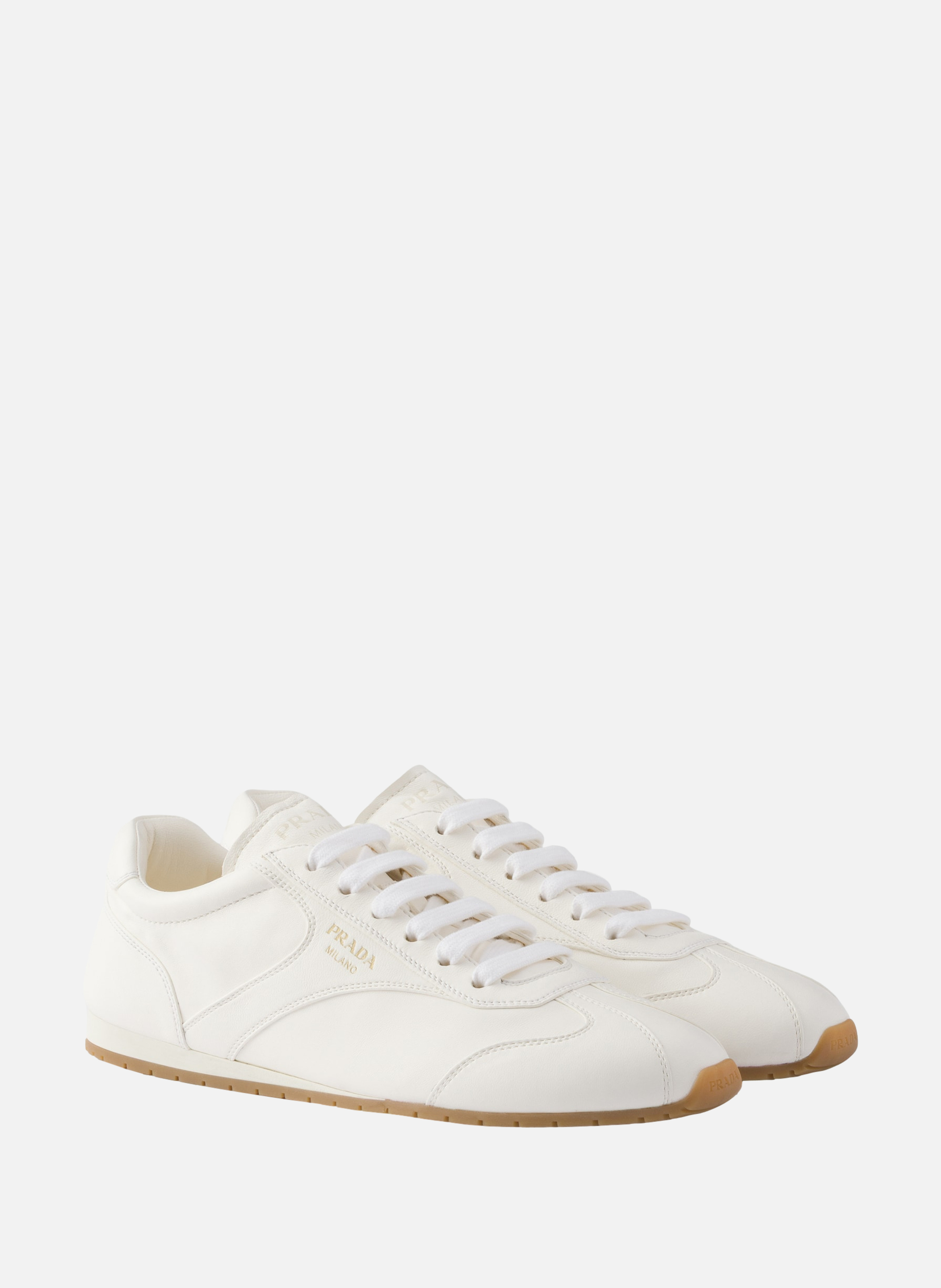 Sneakers en cuir nappa PRADA Beige