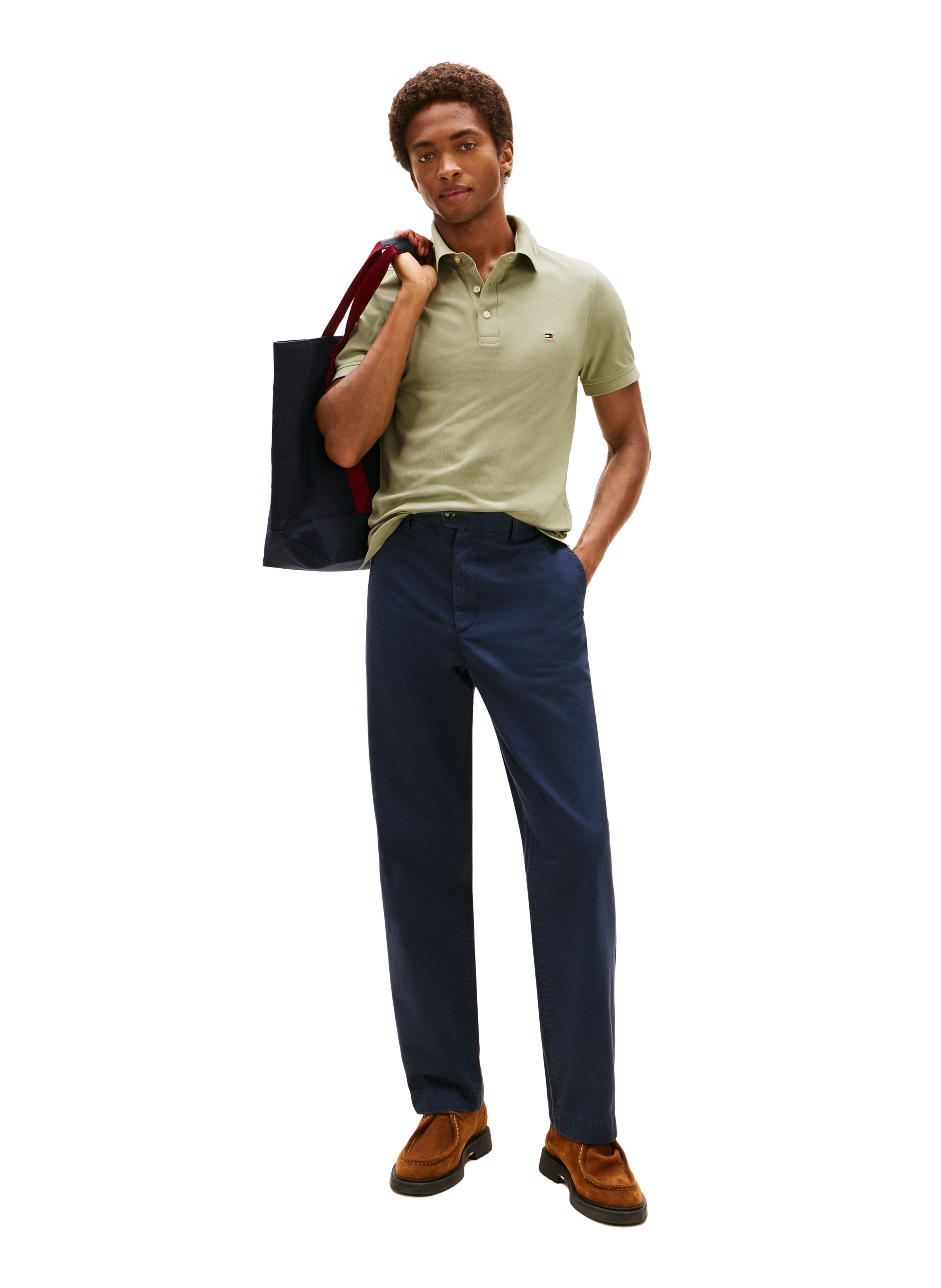 Organic cotton piqué slim-fit polo shirt TOMMY HILFIGER Green