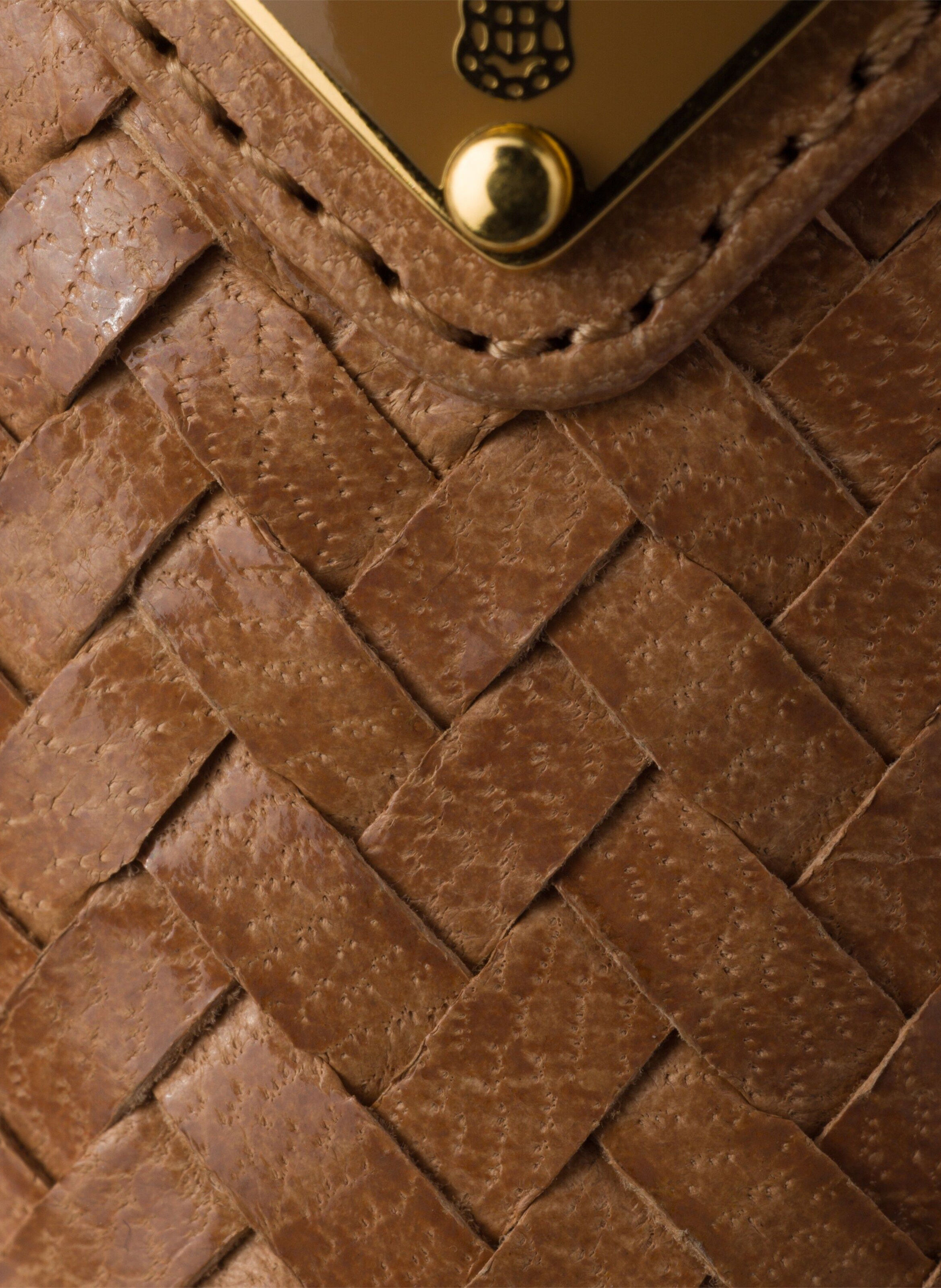 Escarpins à bride arrière en cuir tressé PRADA Beige