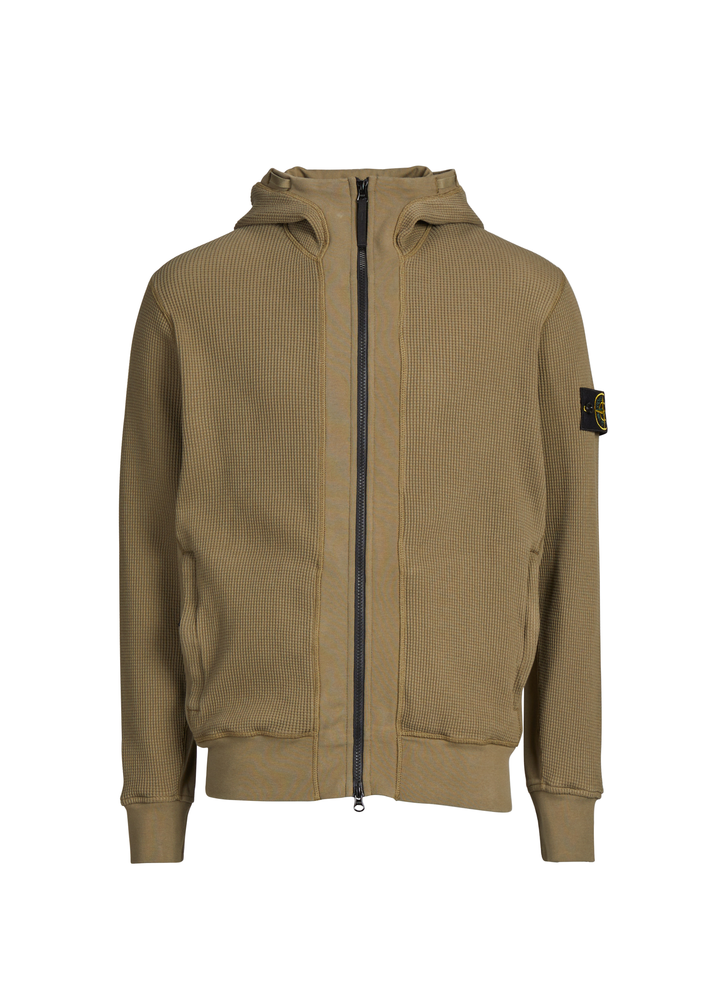 Veste zippée en coton  STONE ISLAND Kaki