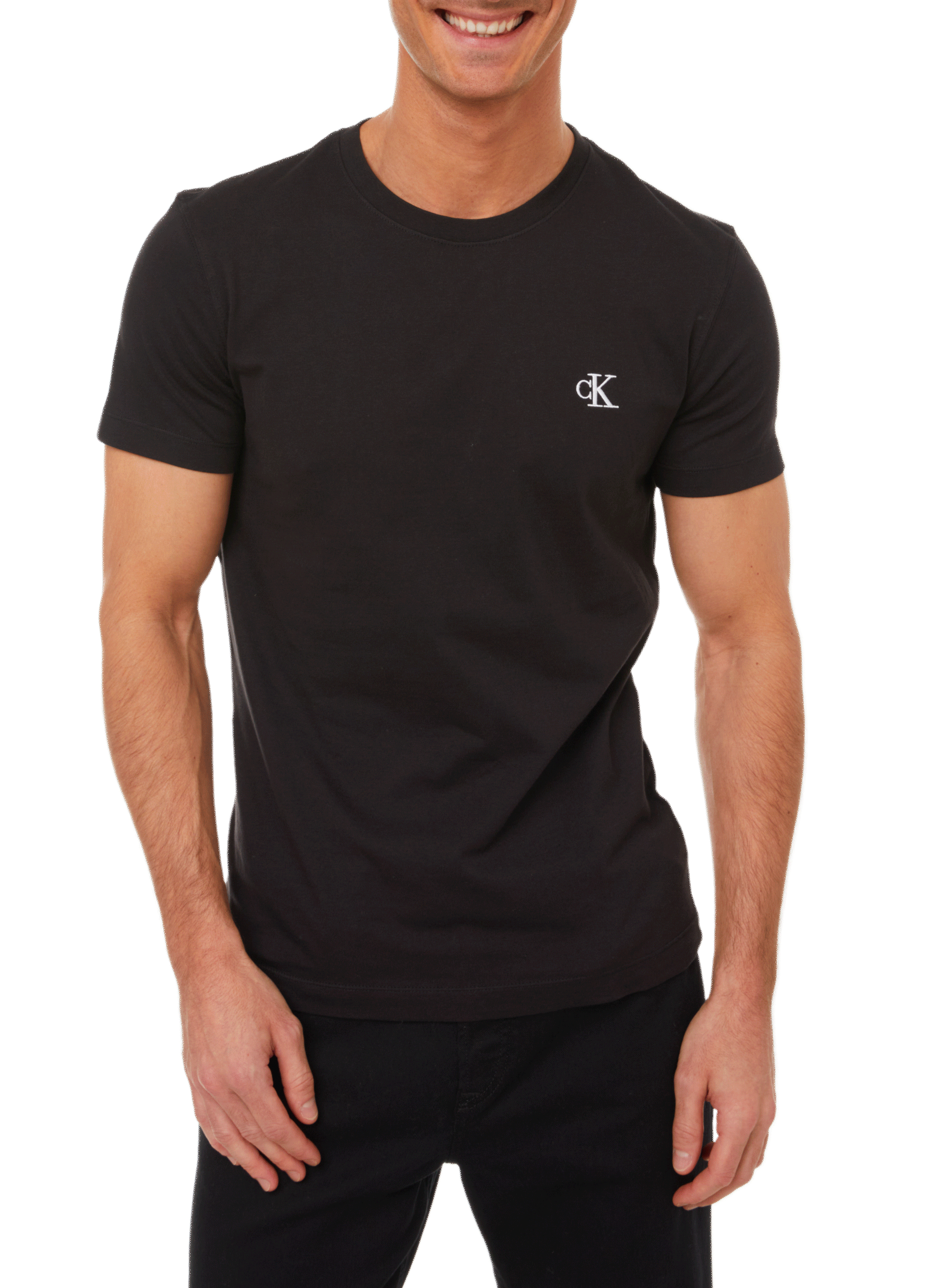 Round-neck cotton T-shirt CALVIN KLEIN Black