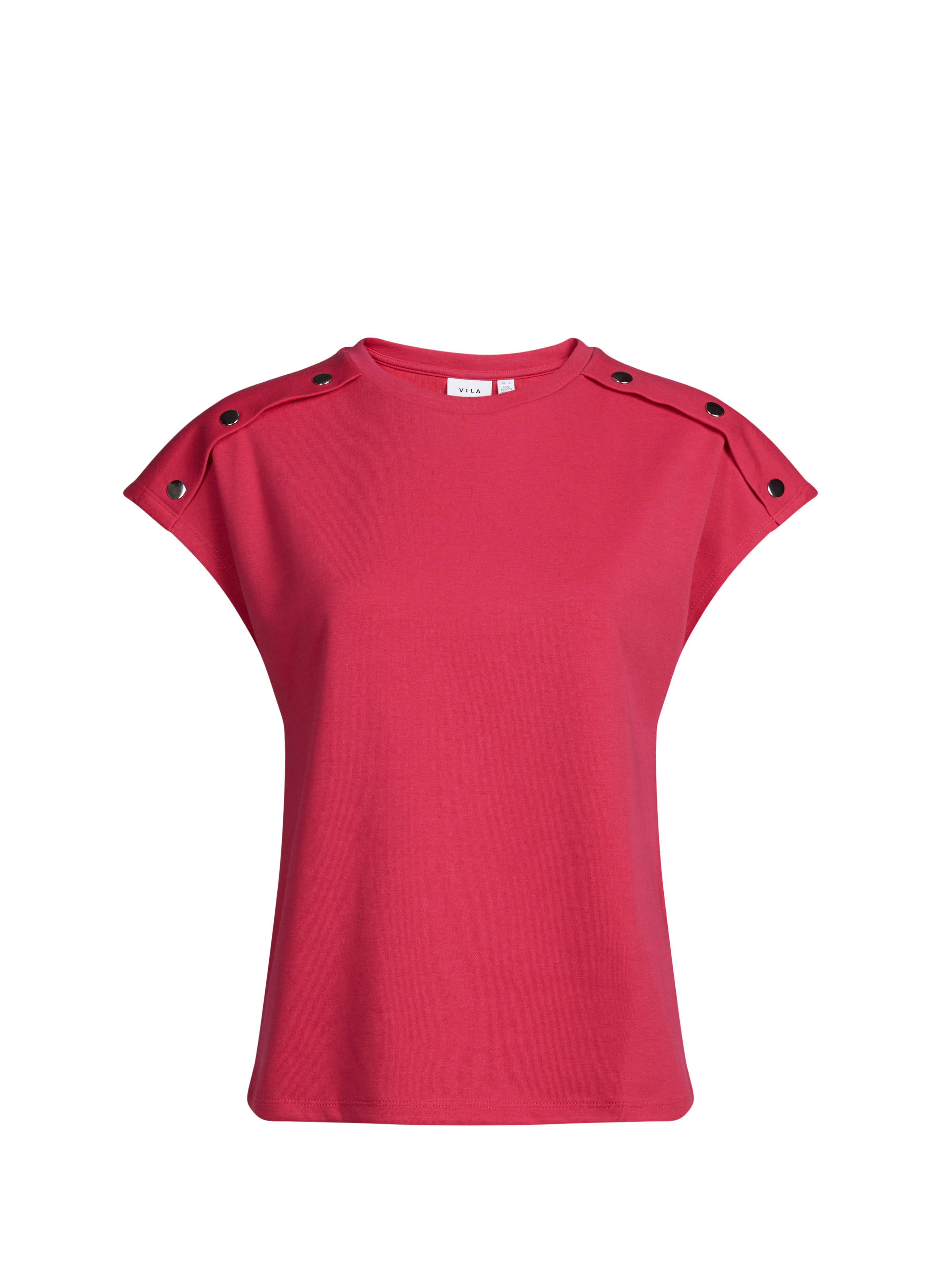 Top droit Vinorata en coton mélangé VILA Rose