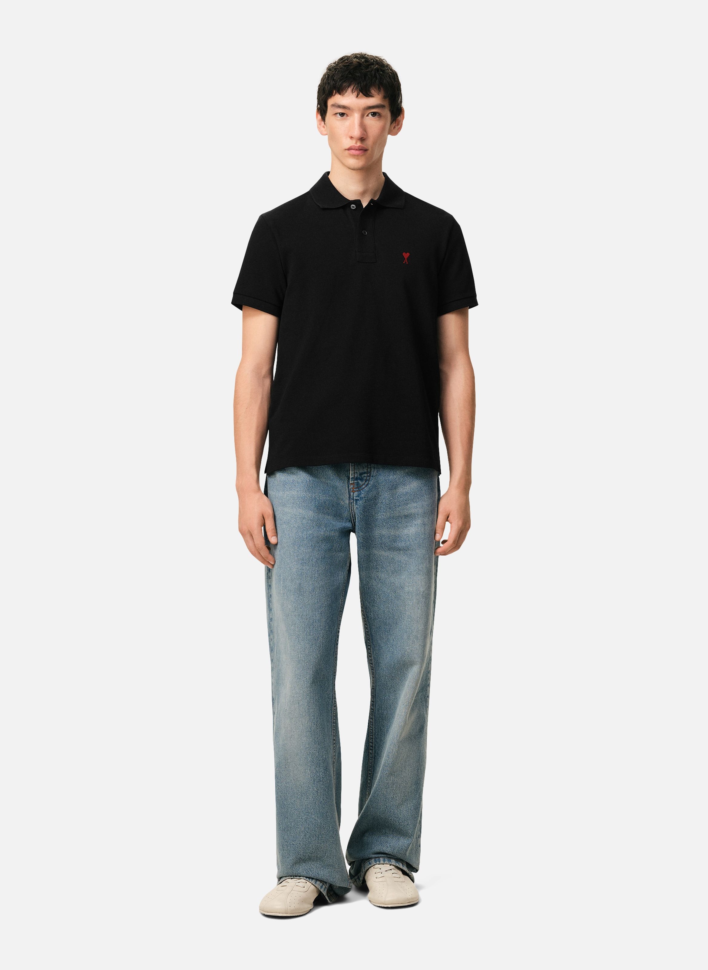 Polo Ami de Coeur unisexe AMI PARIS Noir