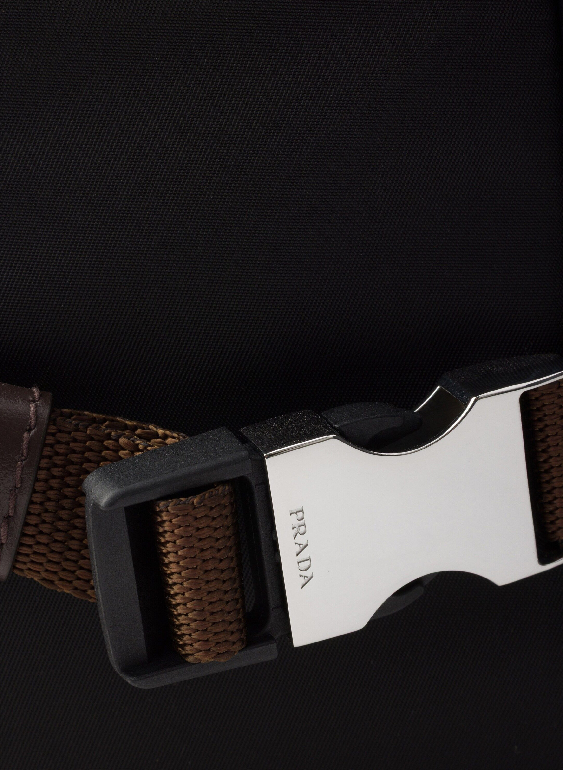 Sac porté épaule en re-nylon et cuir PRADA Noir