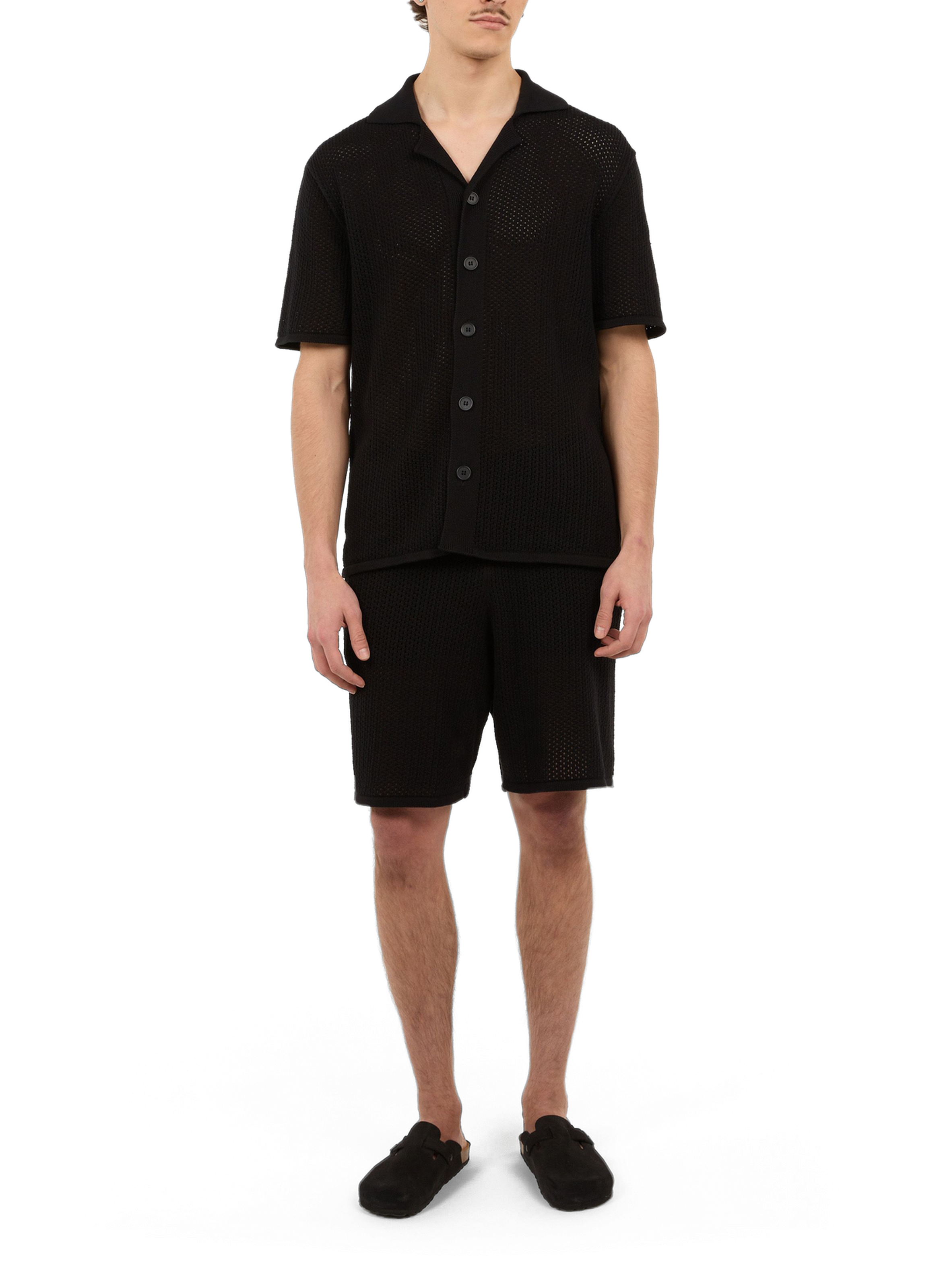 Hesch cotton openwork shirt SAISON 1865 Black