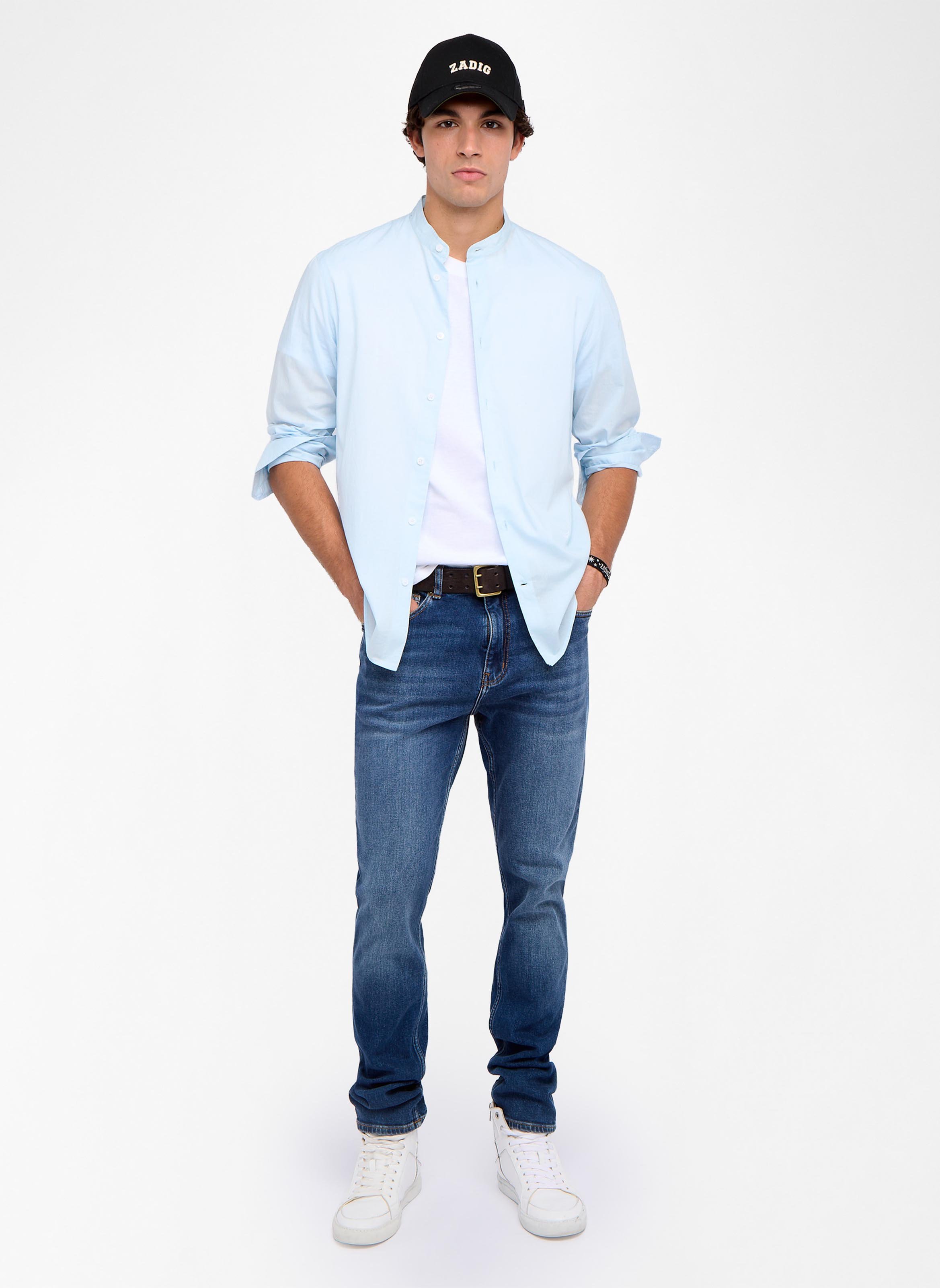 Chemise droite boutonnée unie sid ZADIG&VOLTAIRE Bleu