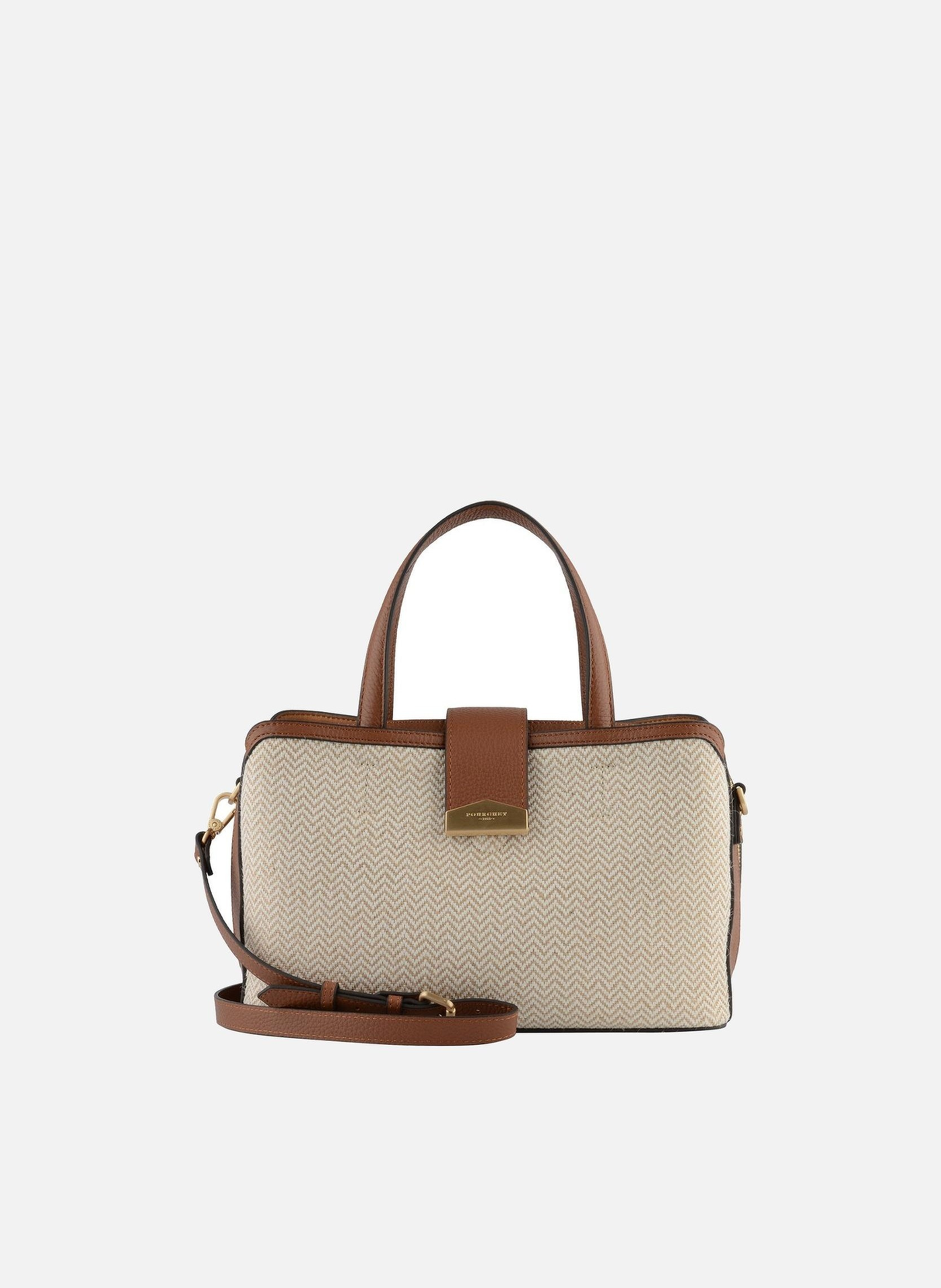 Cavalcade chevron | sac à main POURCHET Doré