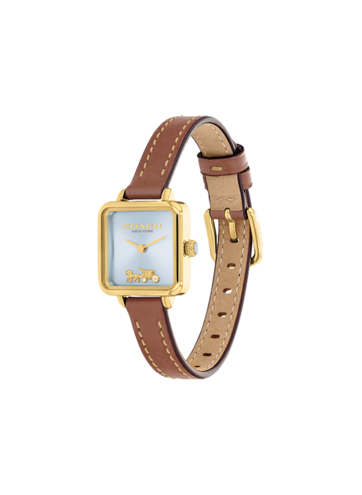 Montre quartz Cass en cuir COACH MONTRES Marron