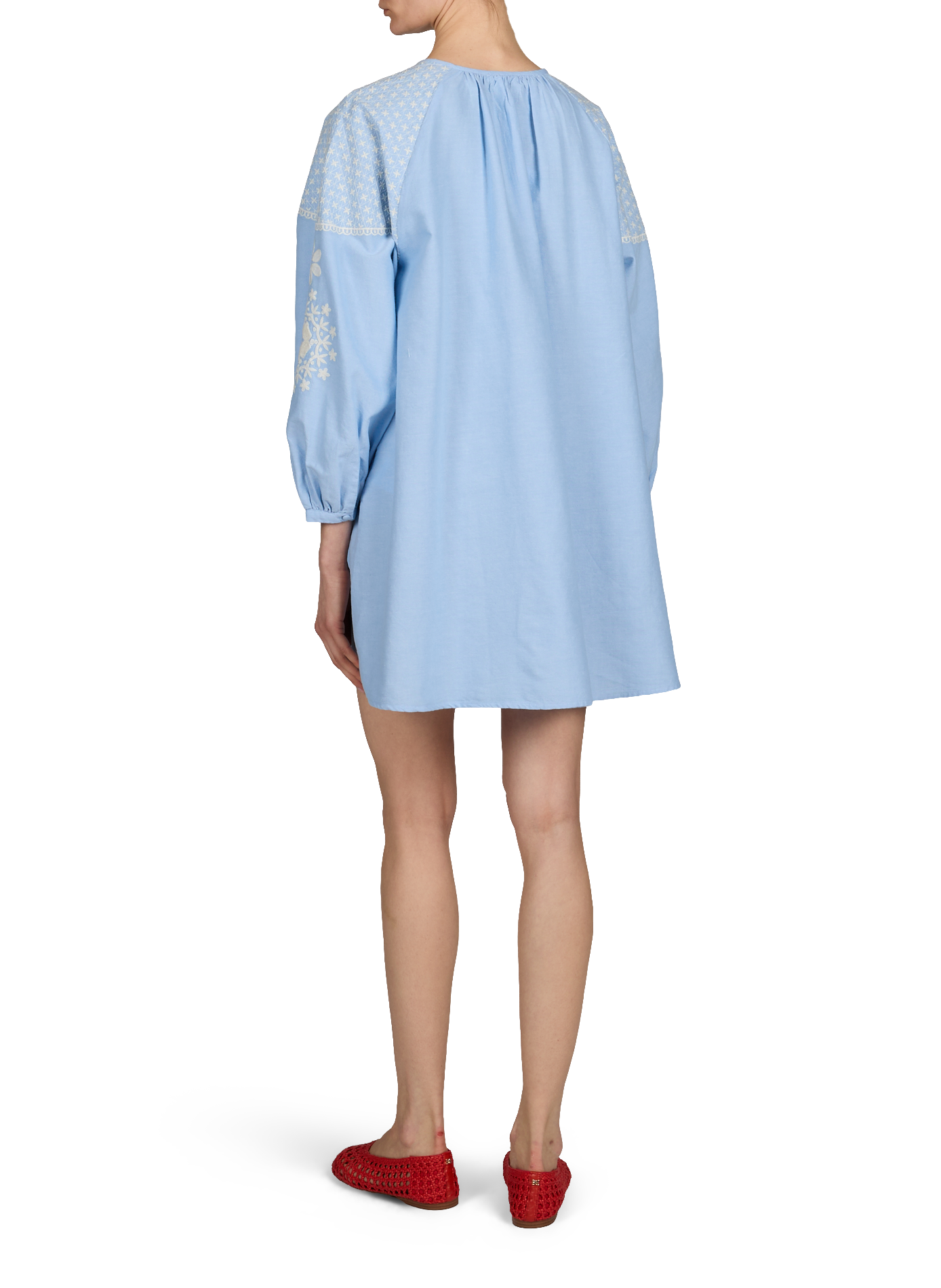 Robe courte Janice en coton LOUISE MISHA Bleu
