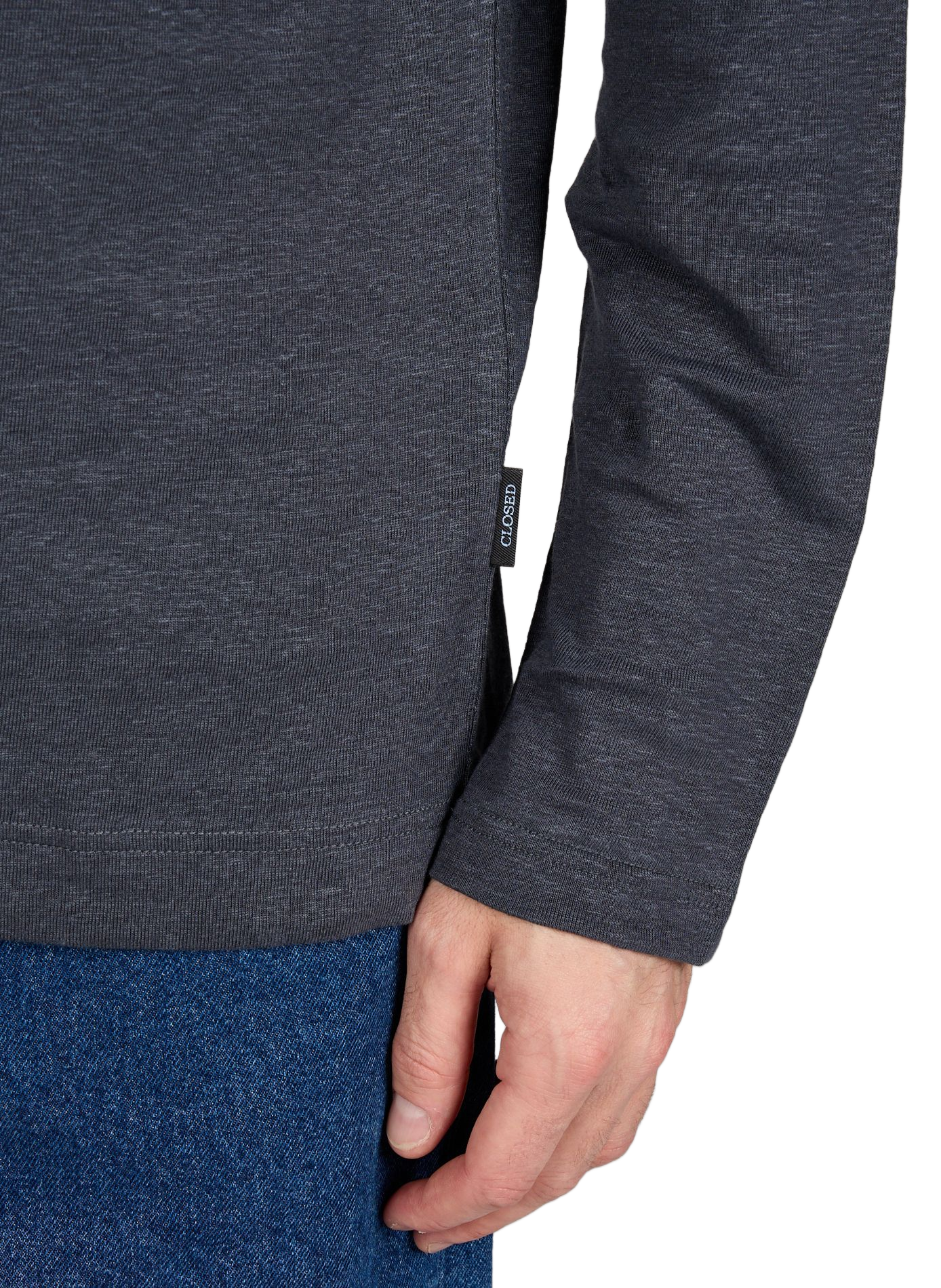 Straight fit linen blend t-shirt CLOSED Black