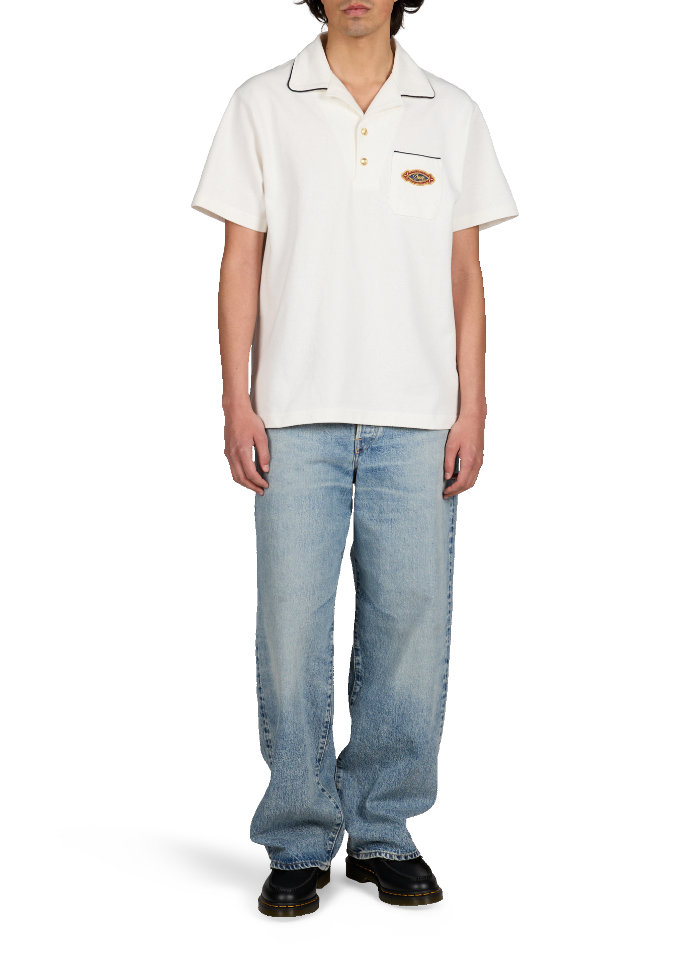 Short-sleeved cotton piqué polo DROLE DE MONSIEUR Beige