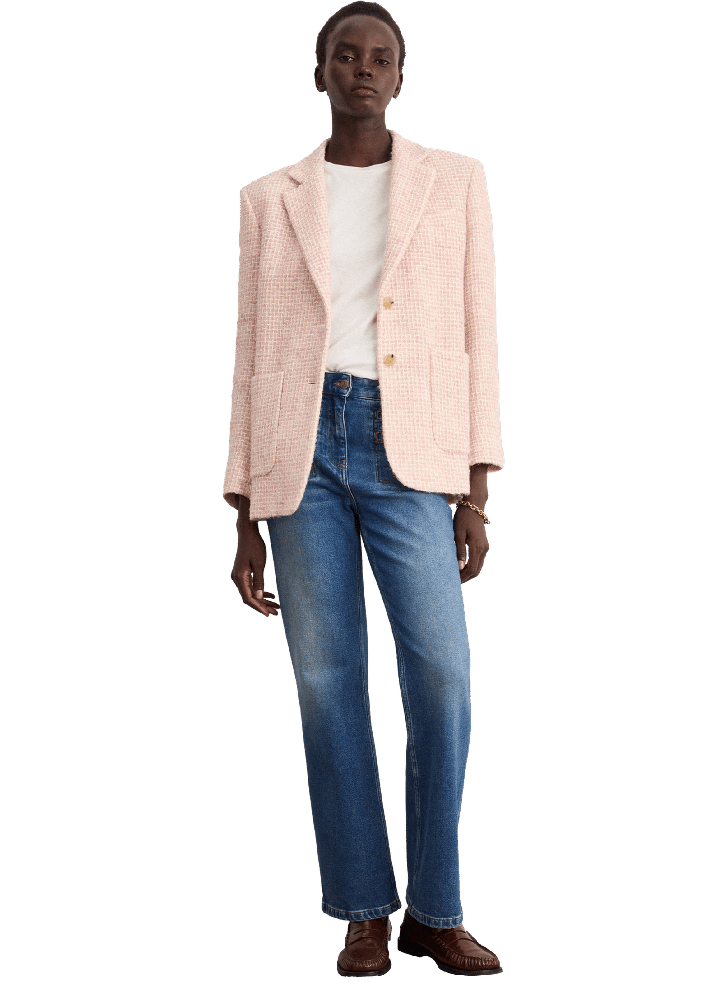 Manteau court en tweed bicolore - daria PABLO Rose