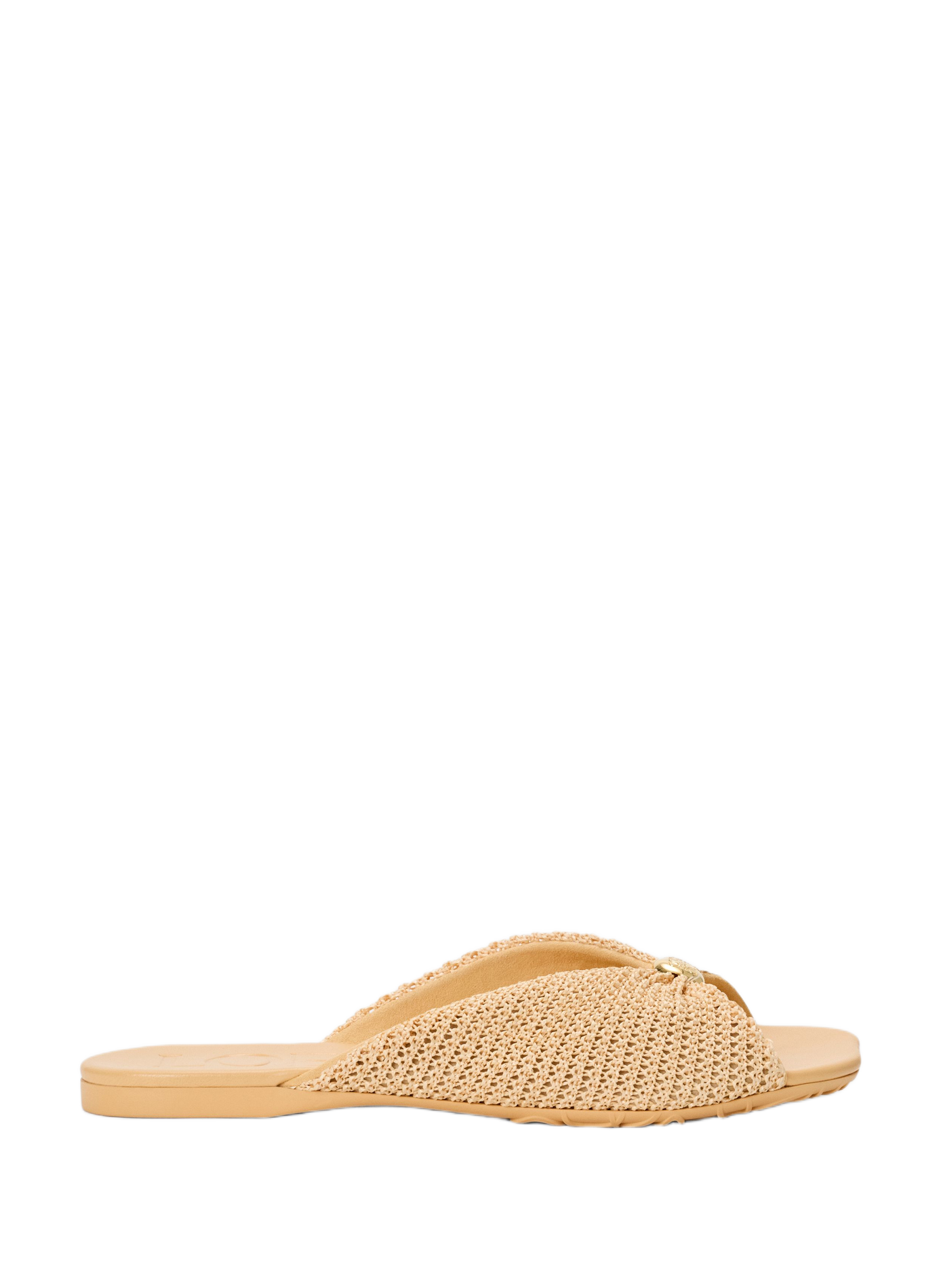 Mules Pebble Soft effet raphia LOEWE Beige