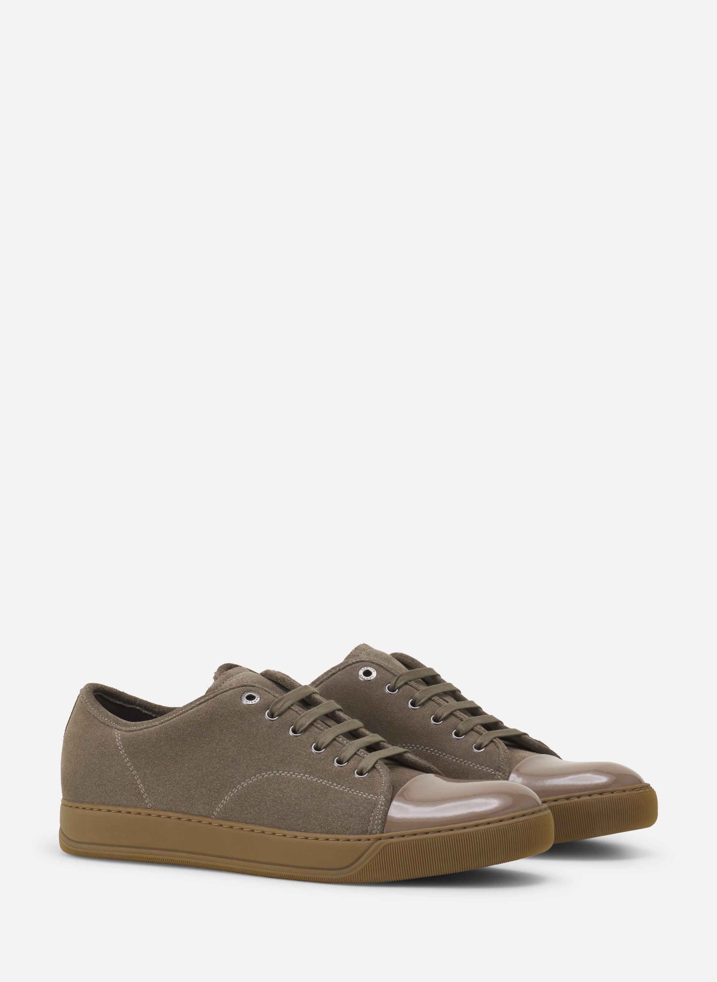 Sneakers dbb1 en suede et cuir vernis LANVIN Vert