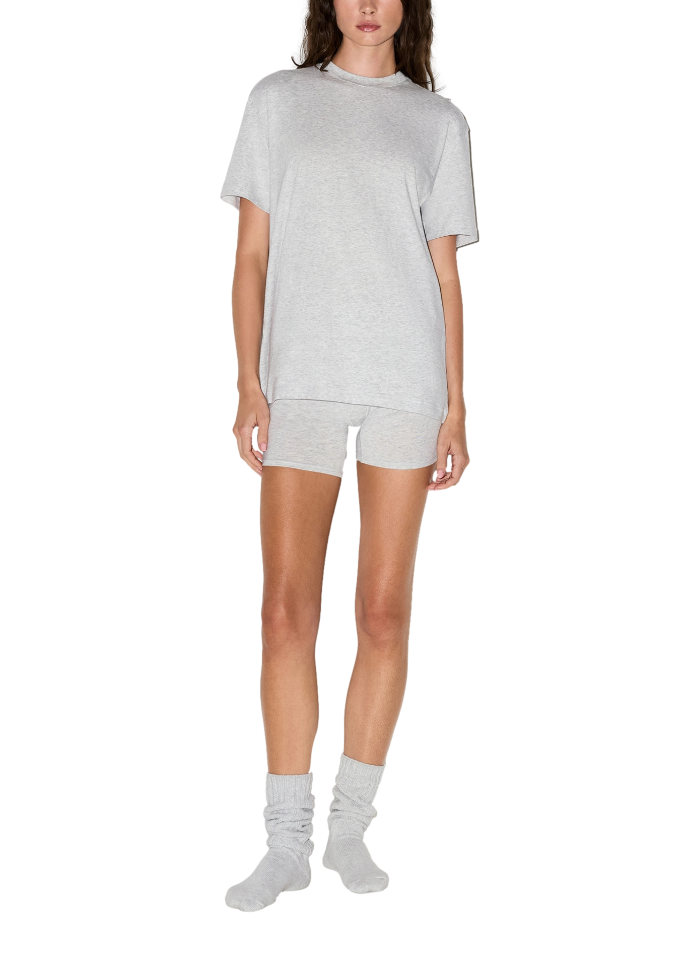 Cotton blend T-shirt SKIMS Grey