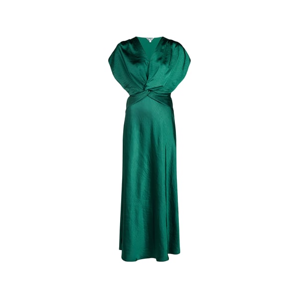 Robe longue en satin nouée à la taille Robe longue en satin nouée à la taille