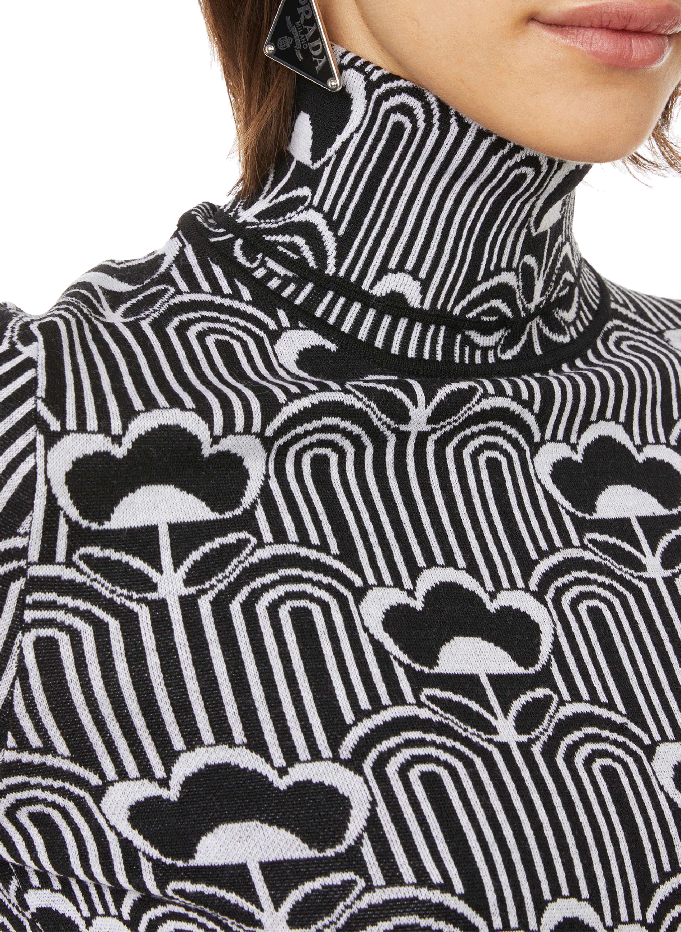 Pull à imprimé en laine vierge PRADA Multicolore