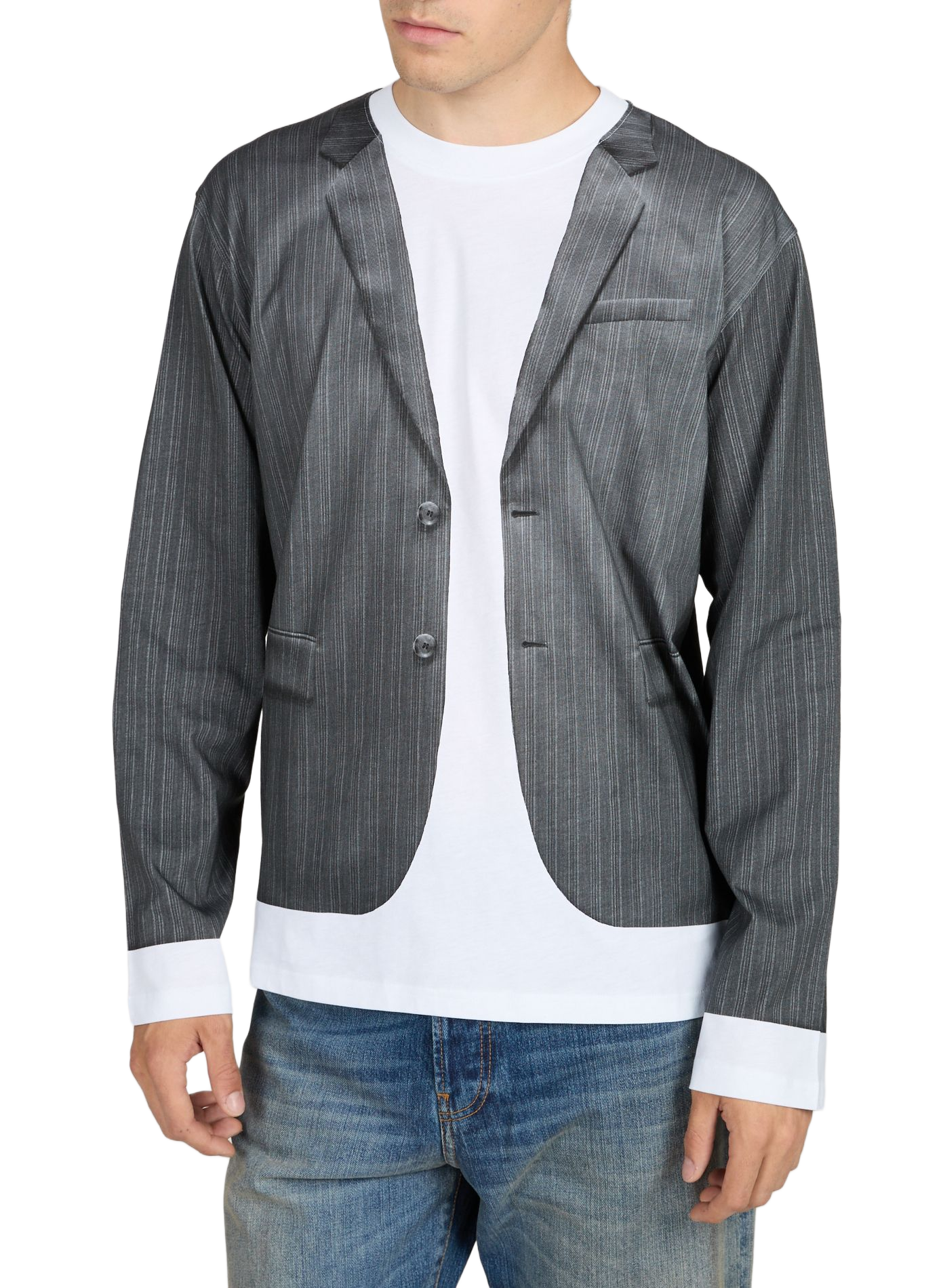 T-shirt imprimé costume en coton MOSCHINO Gris