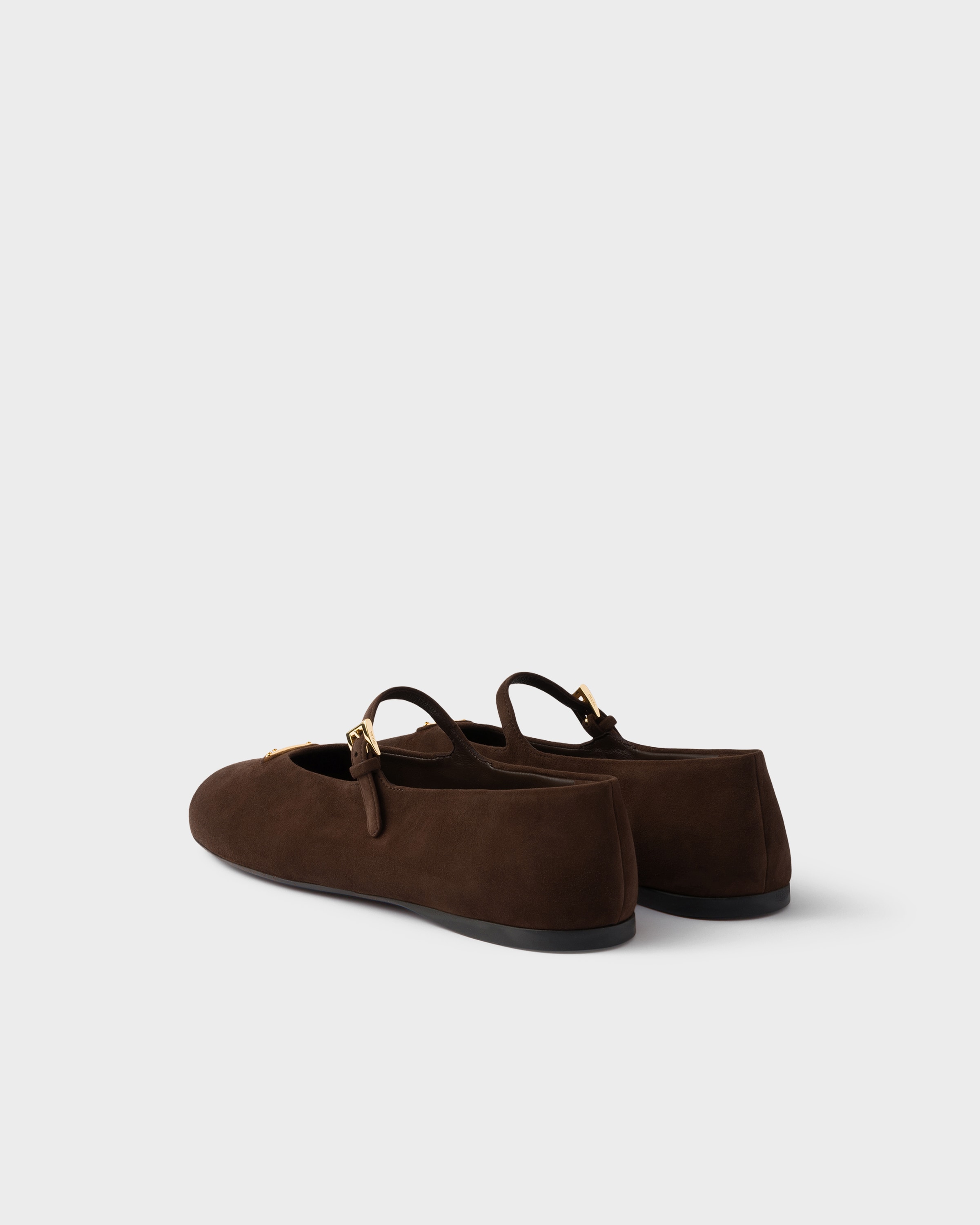 Ballerines en veau velours PRADA Marron