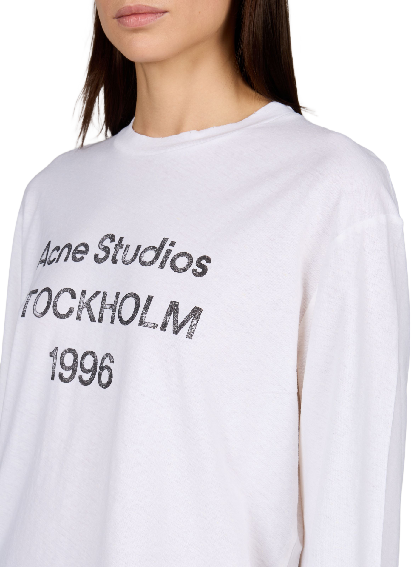 Printed long-sleeve T-shirt  ACNE STUDIOS White
