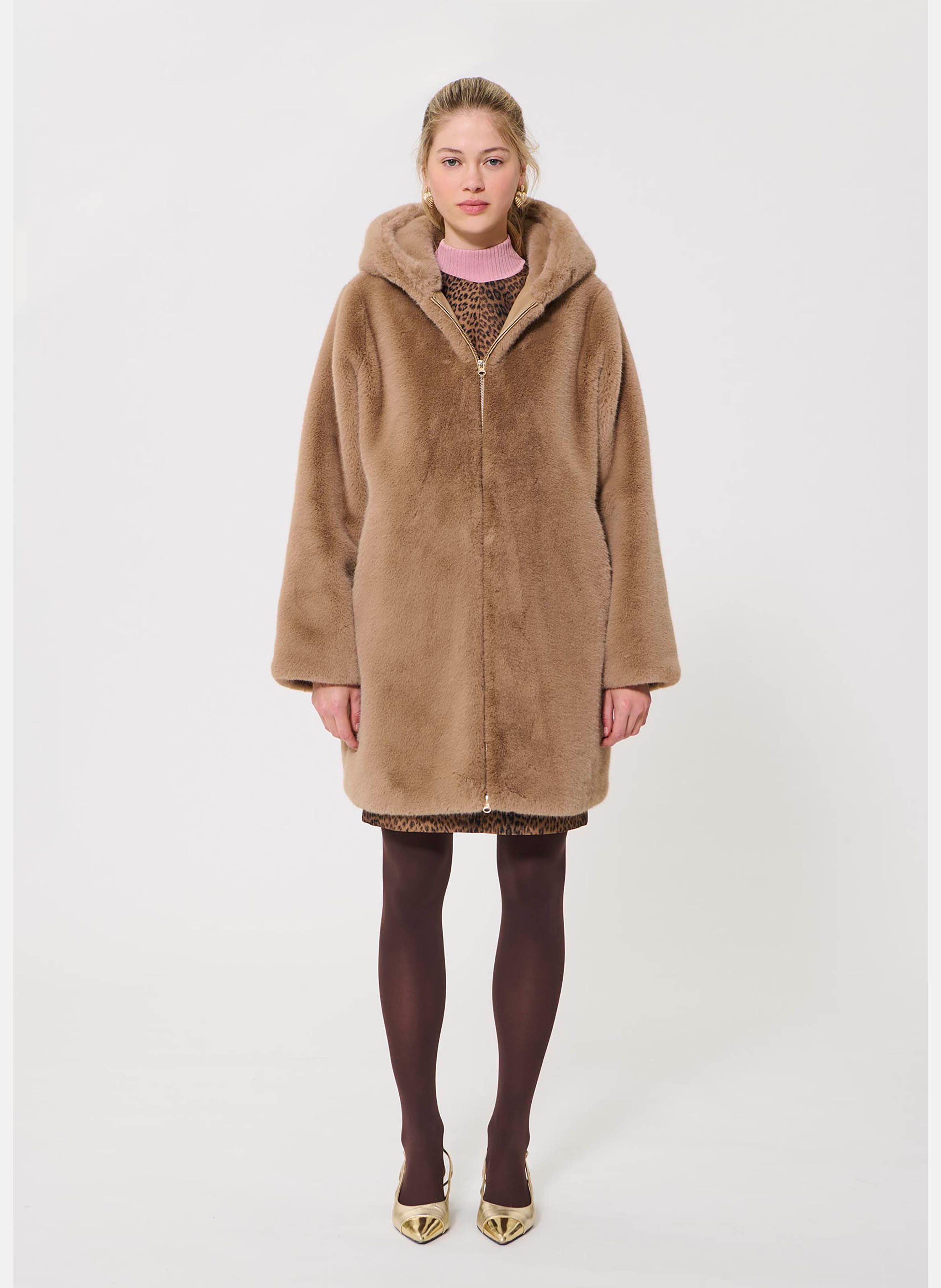 Manteau fausse fourrure margaret TARA JARMON Marron