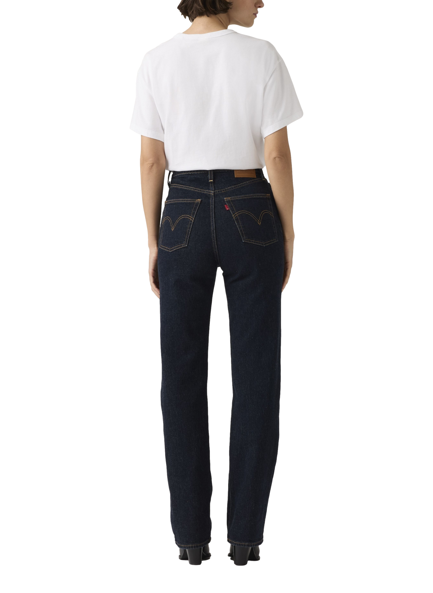 Jean Ribcage Full-length en coton mélangé LEVI'S Bleu