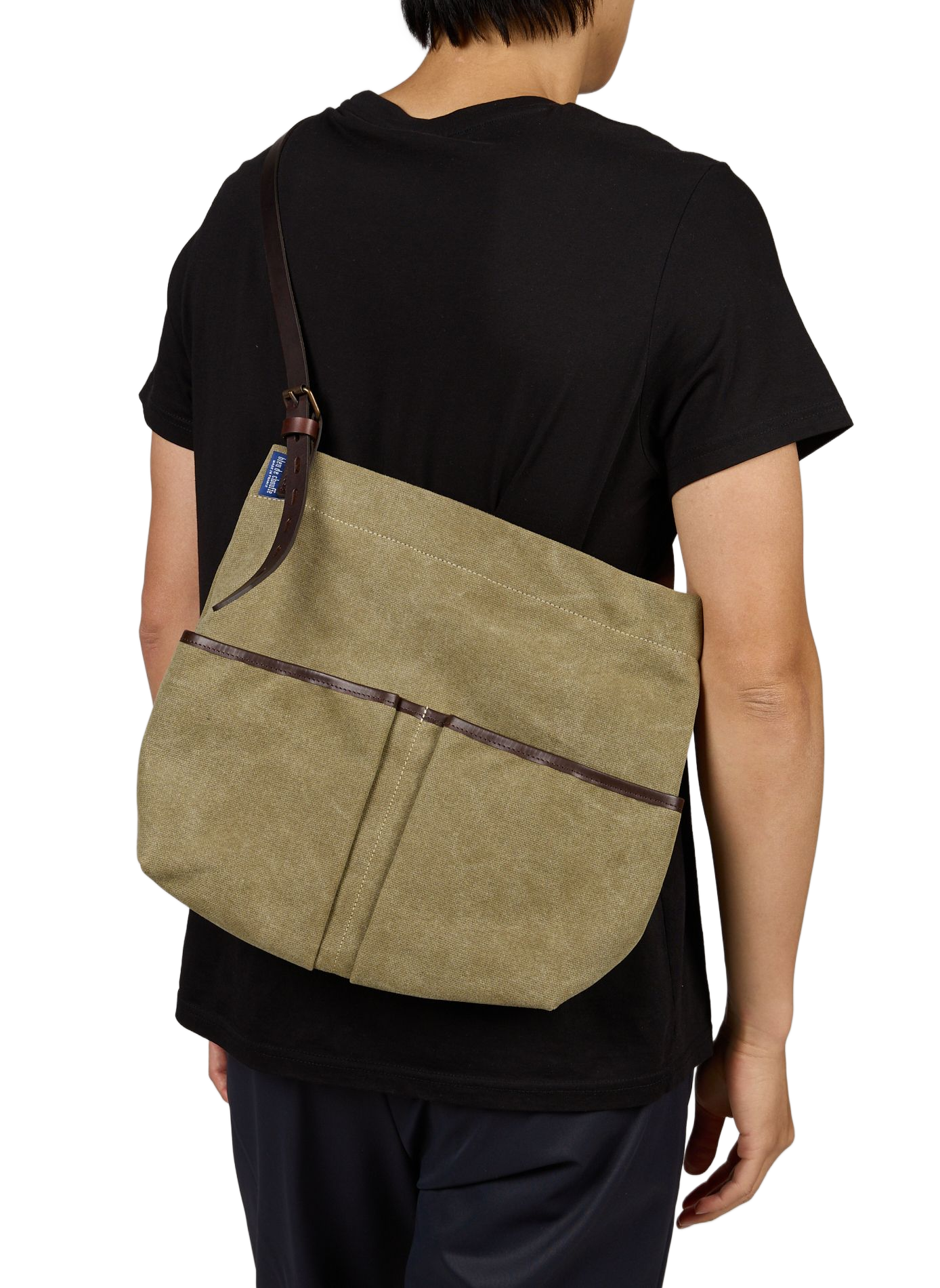 Sac porté épaule en coton BLEU DE CHAUFFE Kaki