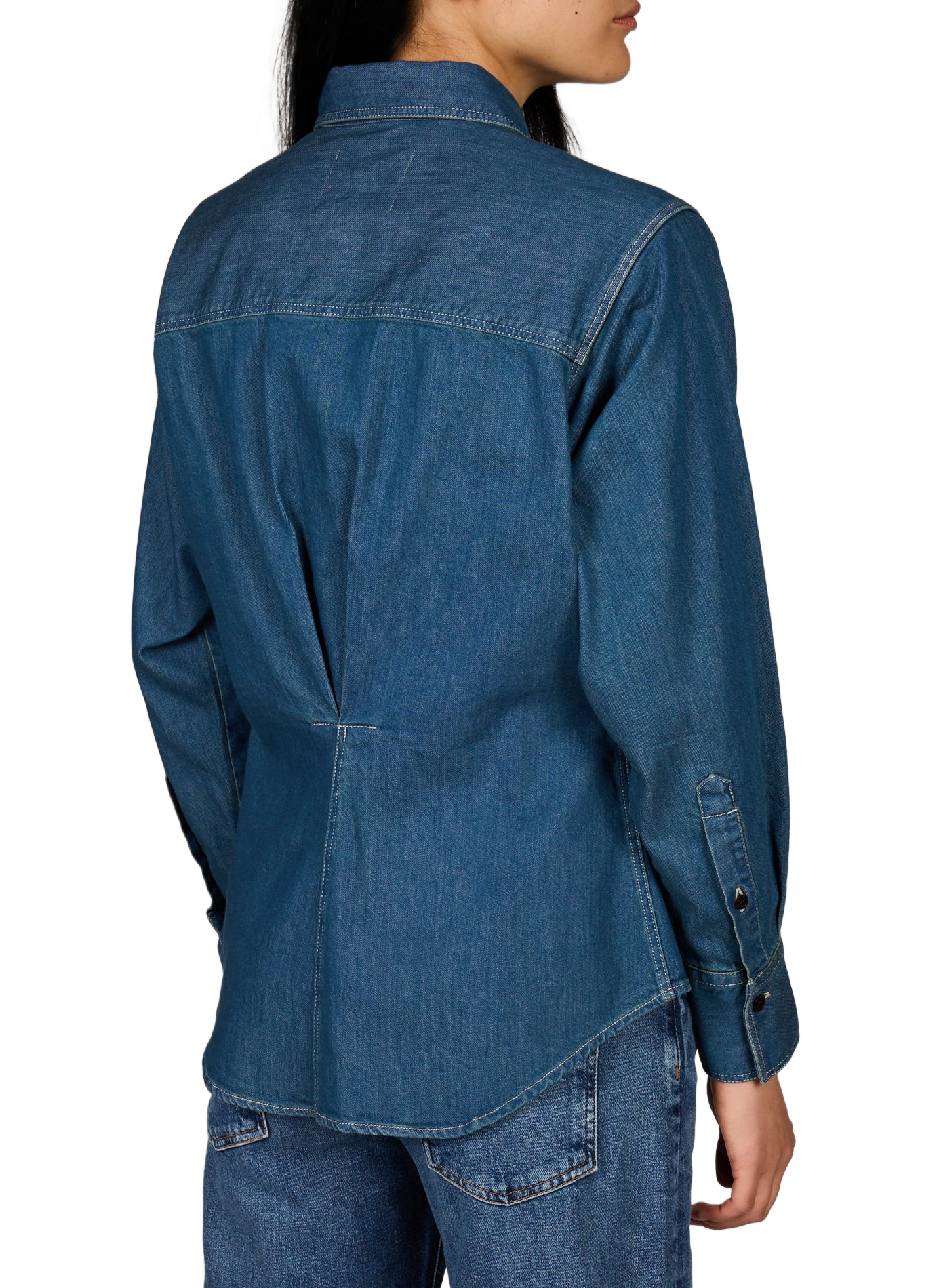 Gerade Jeanshemd aus Baumwolle CLOSED Blau