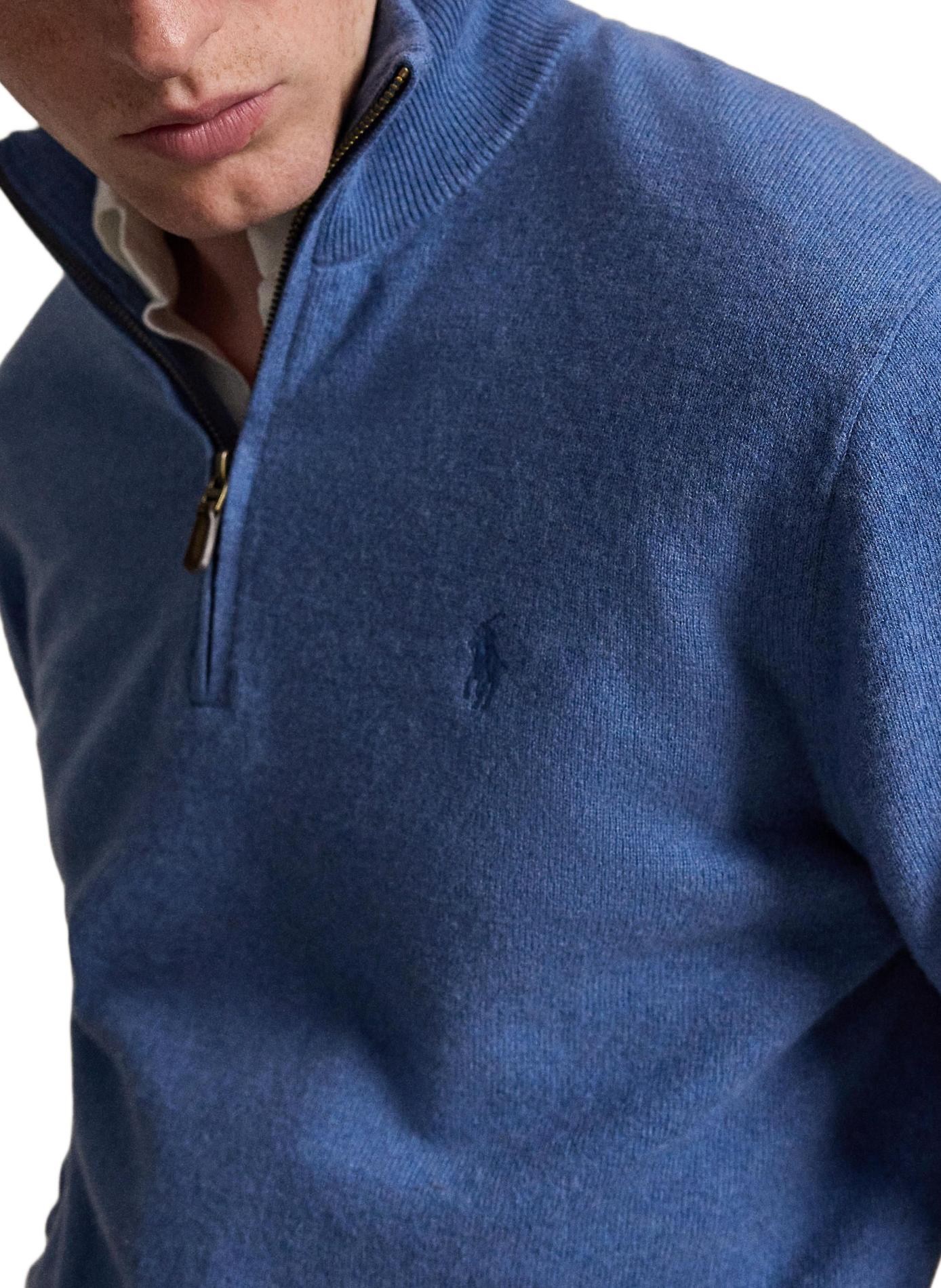 Pull col zippé en laine | Bleu POLO RALPH LAUREN Homme