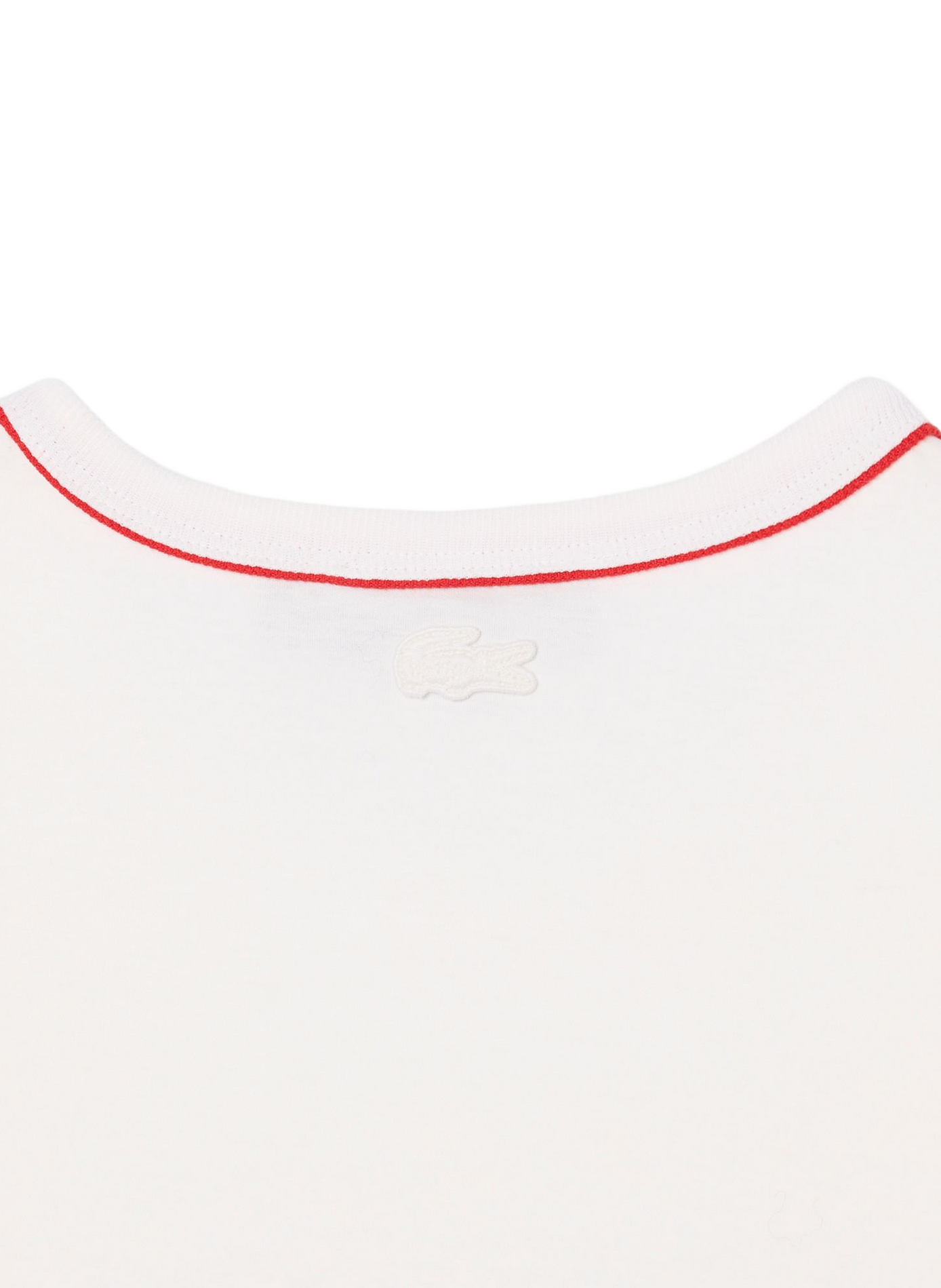 T-shirt Ocean Garros droit col rond en coton LACOSTE Blanc