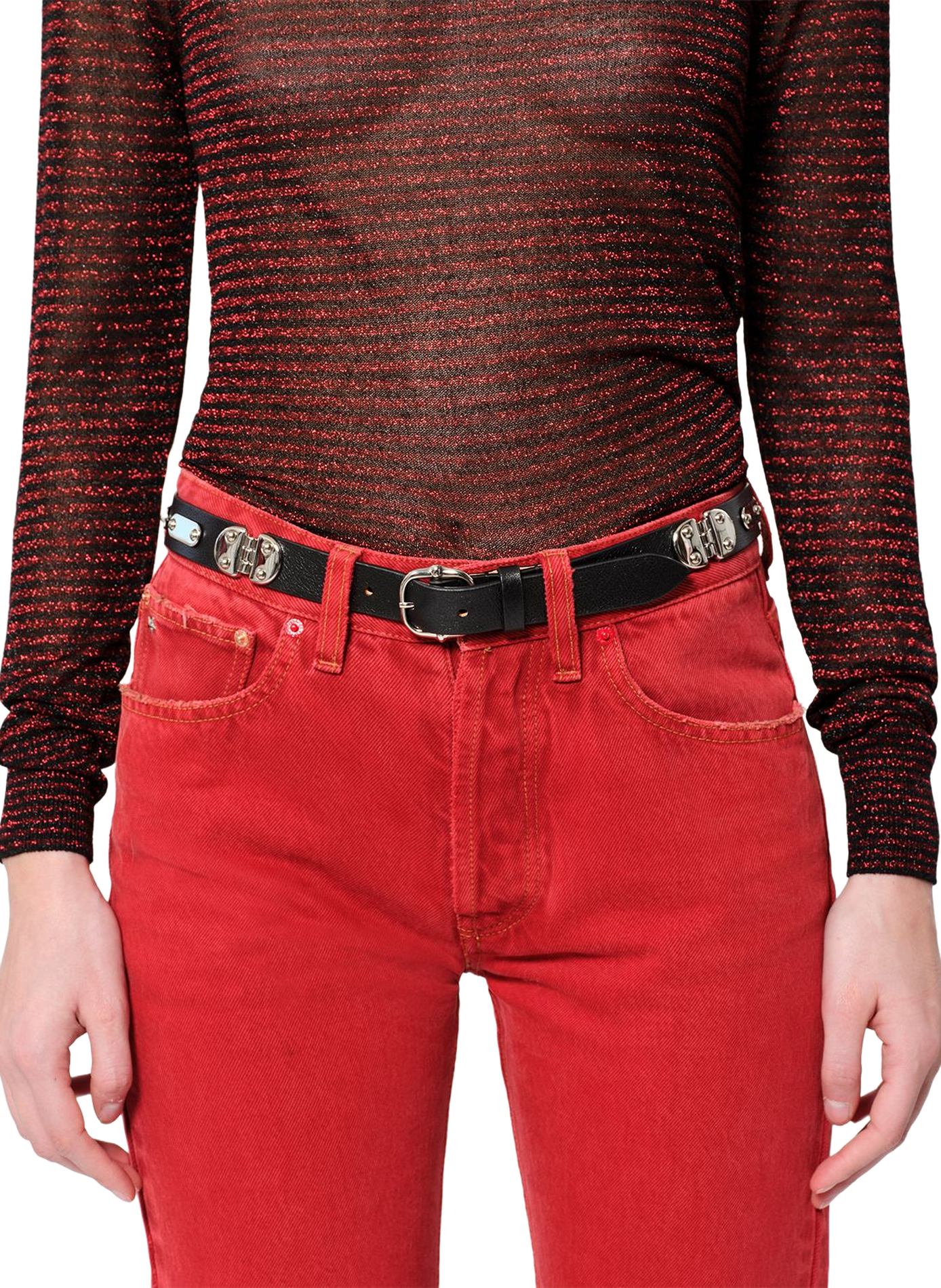 Ceinture Depson en cuir à détails charnières ISABEL MARANT Noir