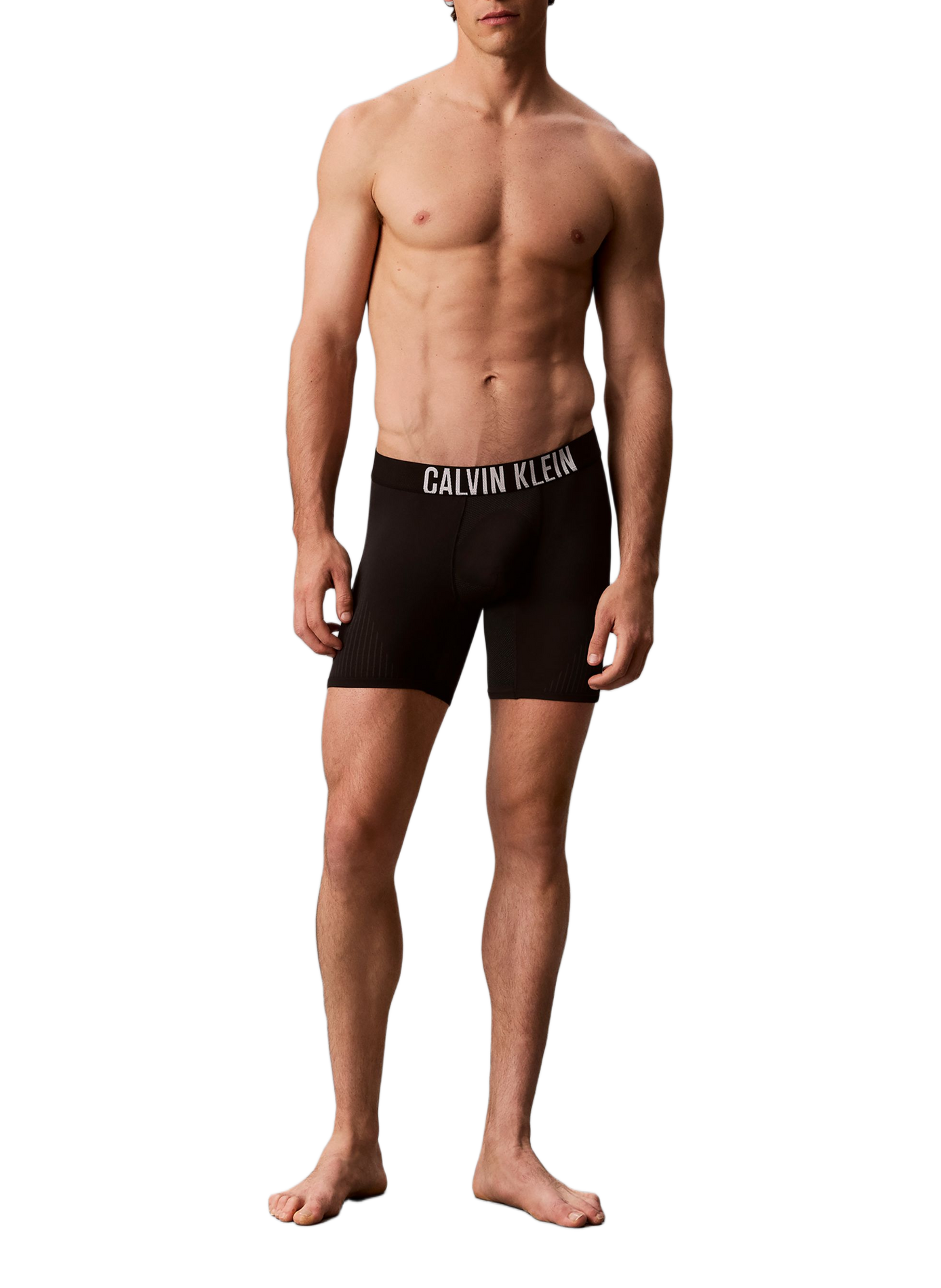 Boxer long élastique uni CALVIN KLEIN Noir