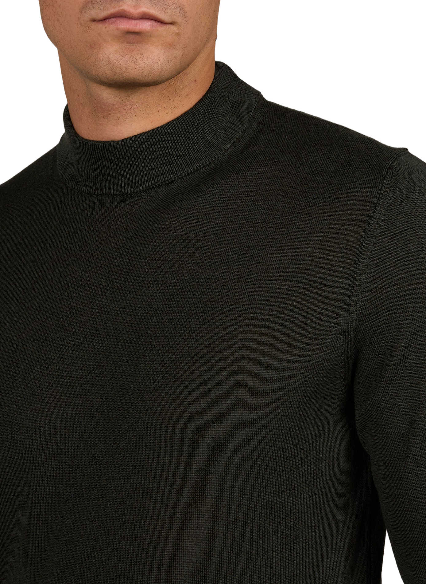 Marek straight high-neck wool virgin sweater STRELLSON Khaki