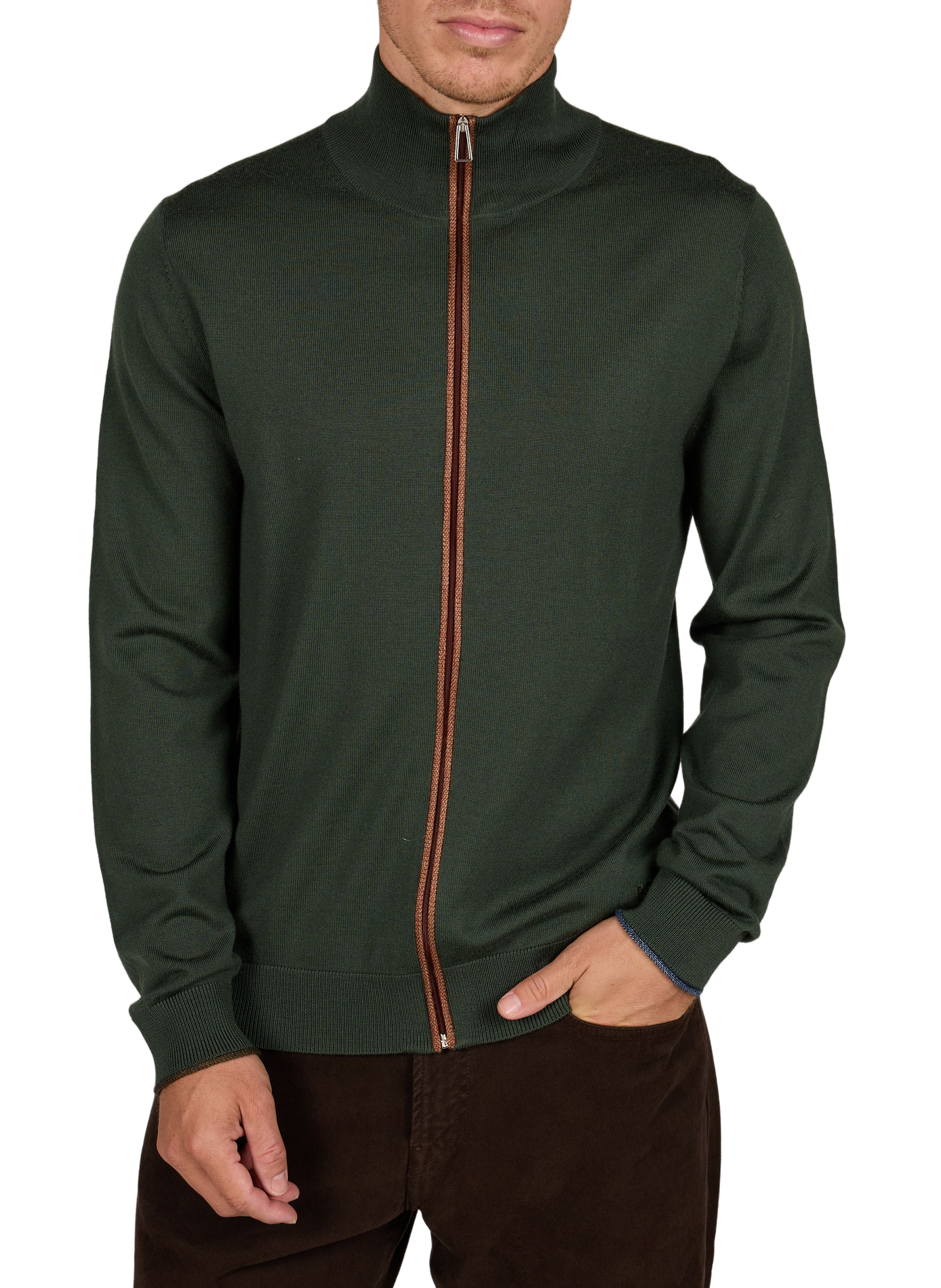 Effen wollen gilet met opstaande kraag PAUL SMITH Groen