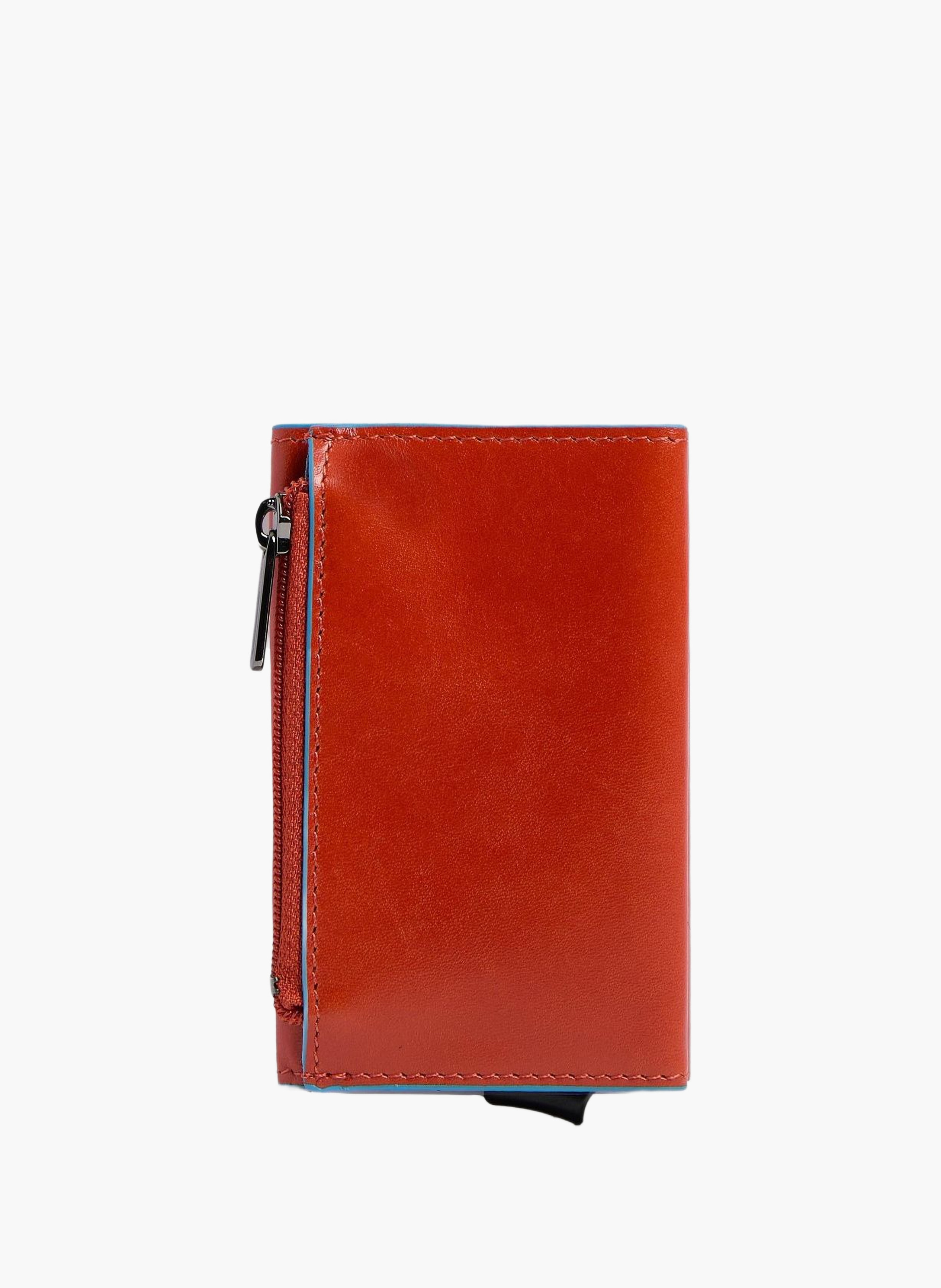 Compact leather wallet with pop-up card holder PIQUADRO Brown