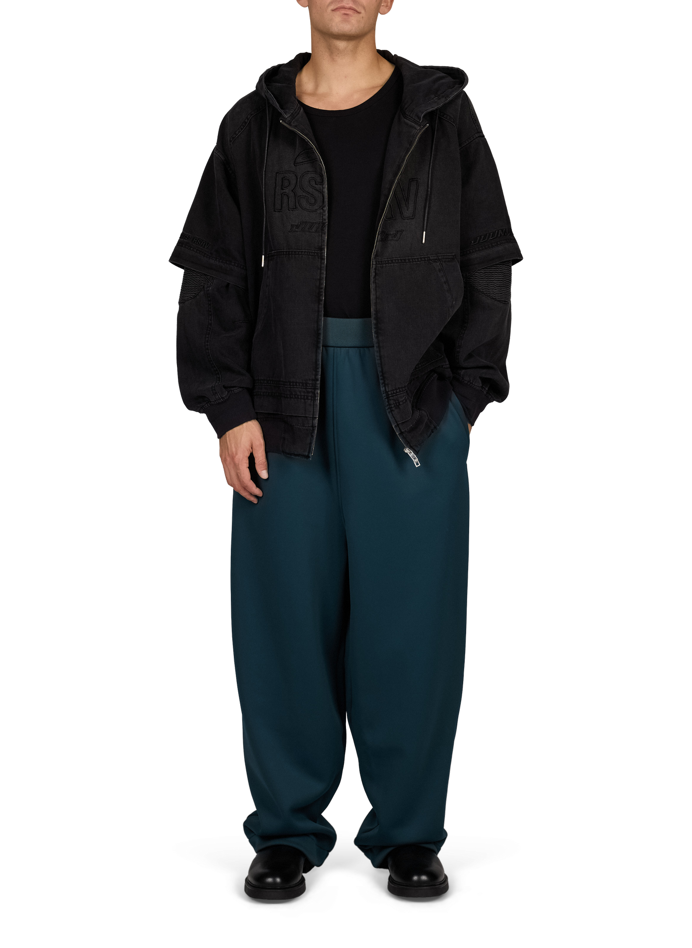Oversized tailored cotton jacket JUUN.J Black