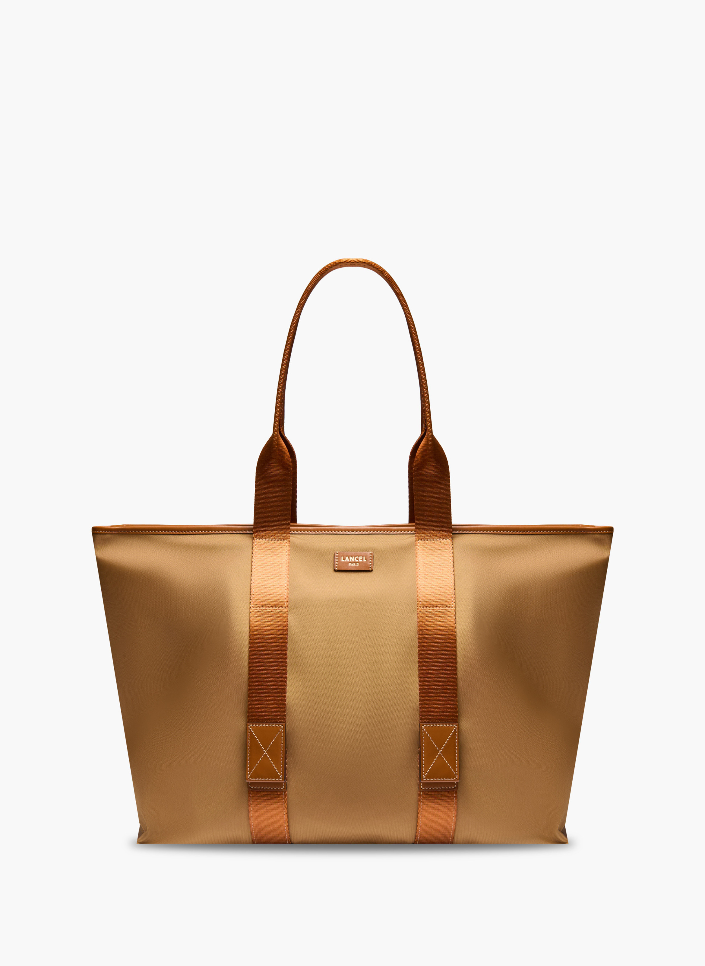 Sac cabas zippé l mistral rollable de lancel en nylon LANCEL Beige