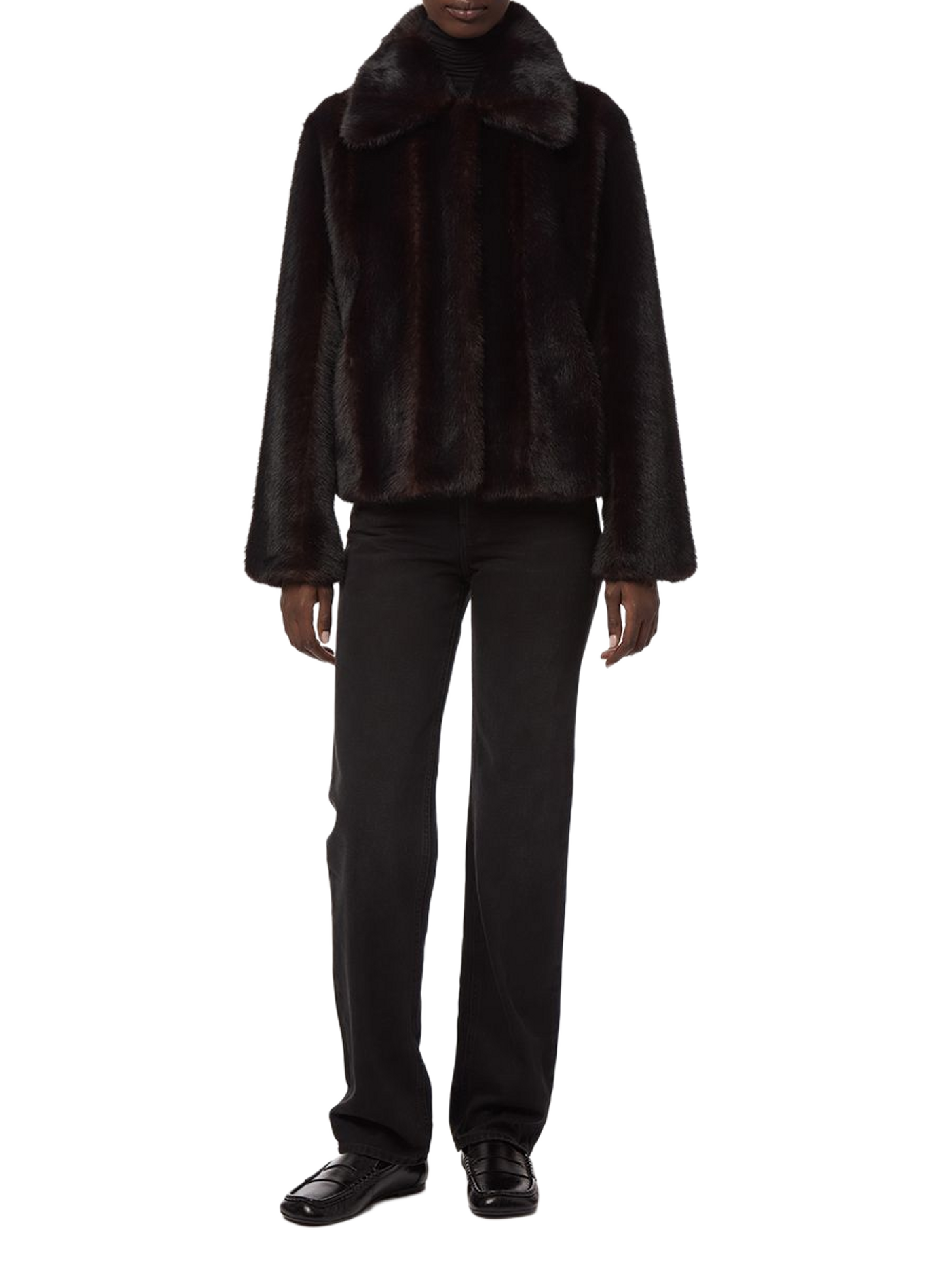Coat with classic fur collar | Black APPARIS Women