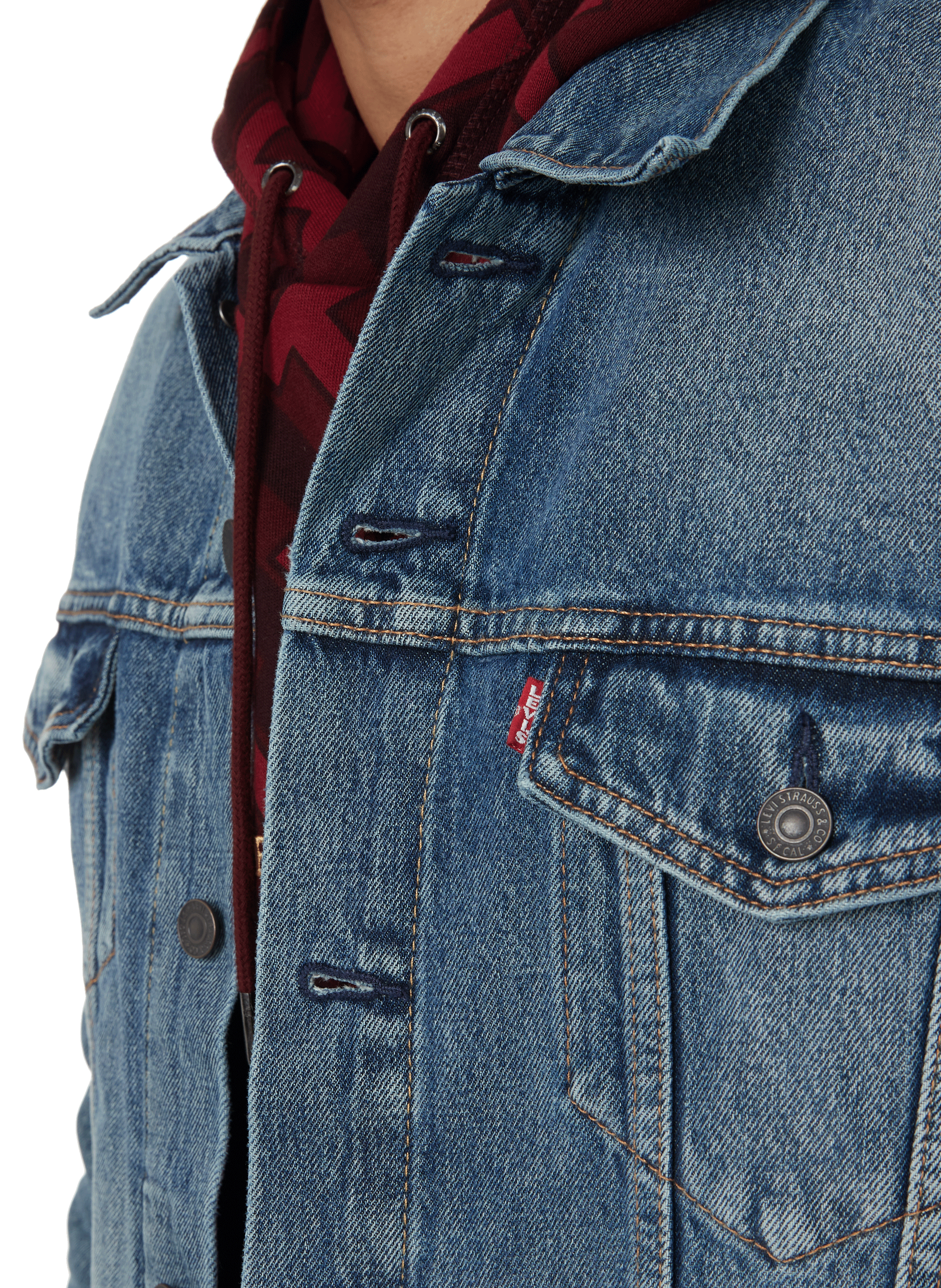 Veste en jean droite en coton LEVI'S Bleu