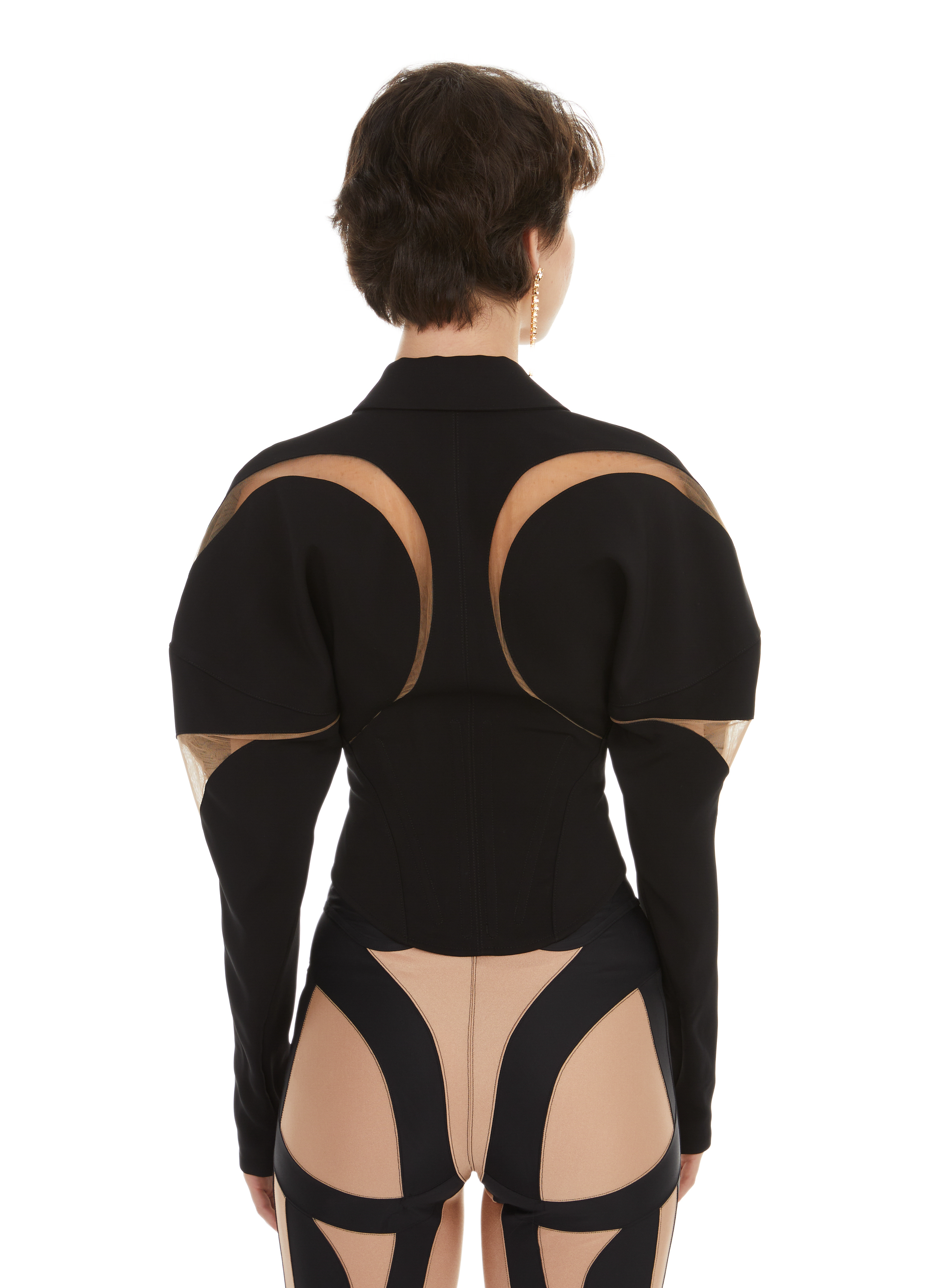 Blazer bi-matière MUGLER Noir